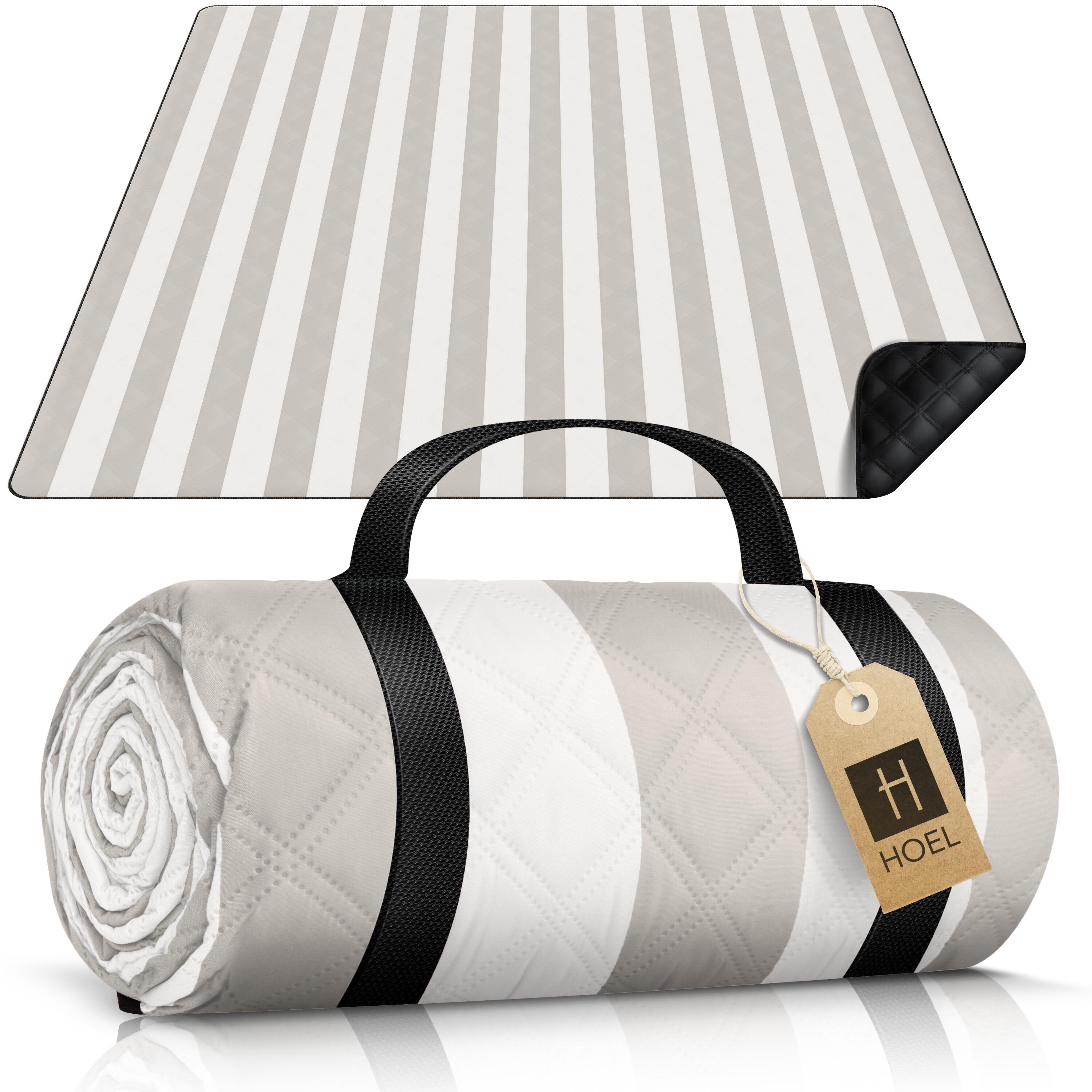 HOEL HOEL® Picknickdecke wasserabweisend + isoliert - Strandmatte XXL 200x200cm