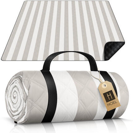 HOEL® Picknickdecke wasserabweisend + isoliert - Strandmatte XXL 200x200cm