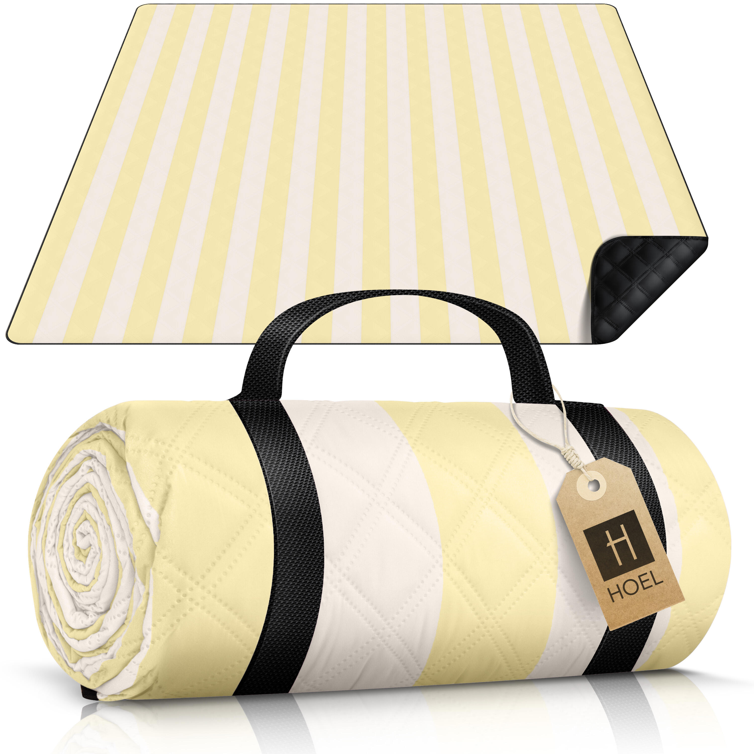 HOEL HOEL® Picknickdecke wasserabweisend + isoliert - Strandmatte XXL 200x200cm