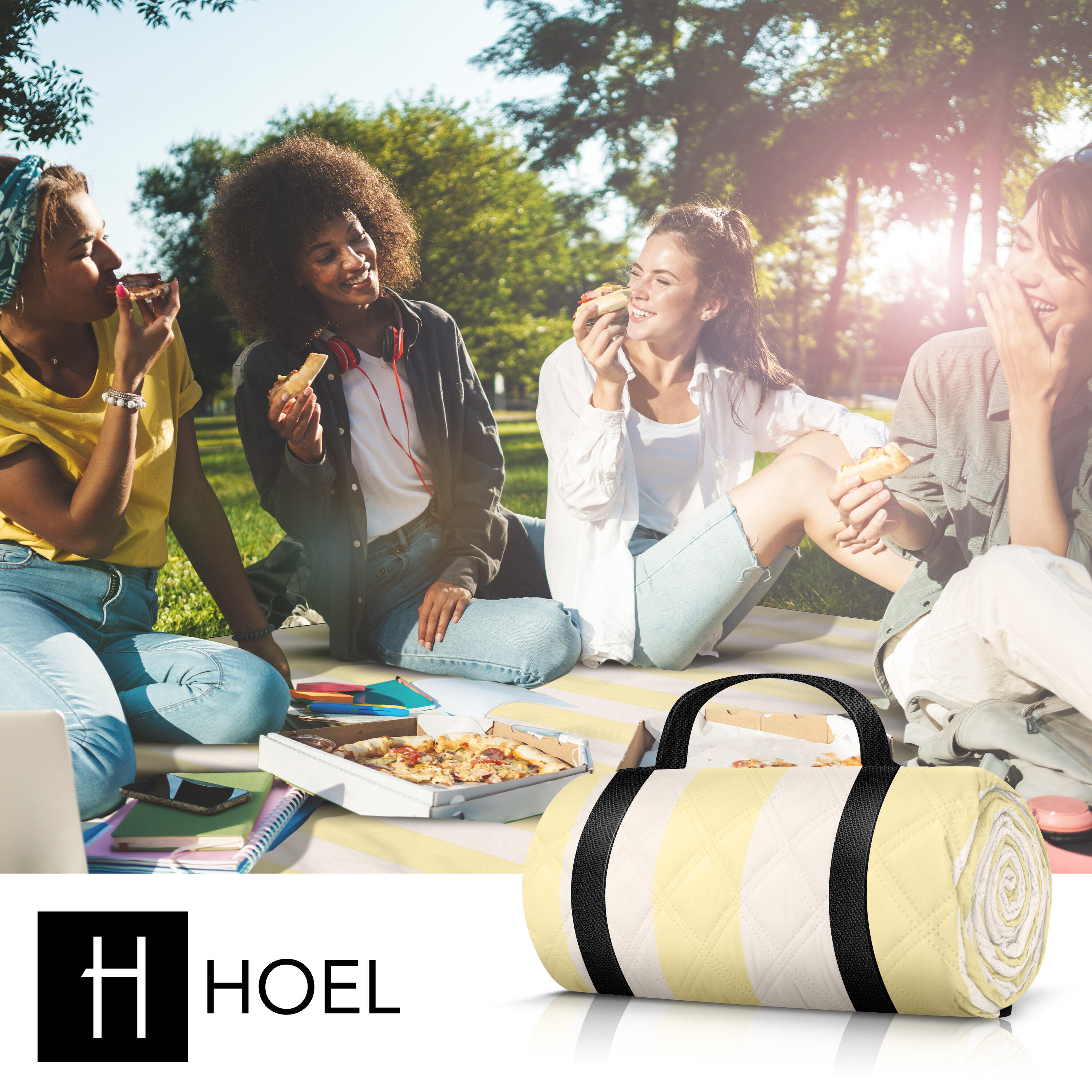 HOEL® Couverture Pique Nique 200x200 cm - Serviette de Plage XXL 5/7