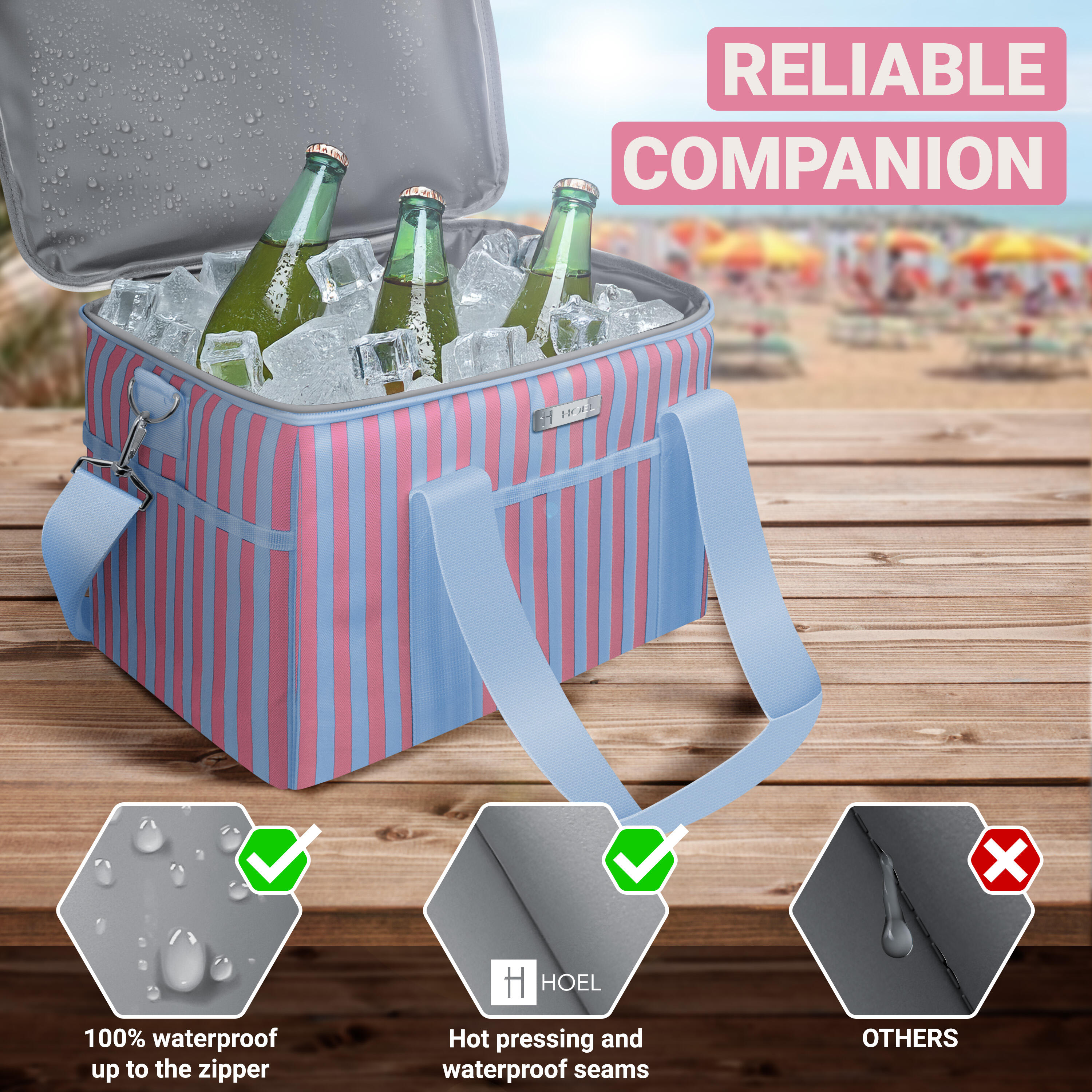 HOEL Kühltasche für Essen & Getränke - Isolierte Thermotasche - Lunchtasche 4/7