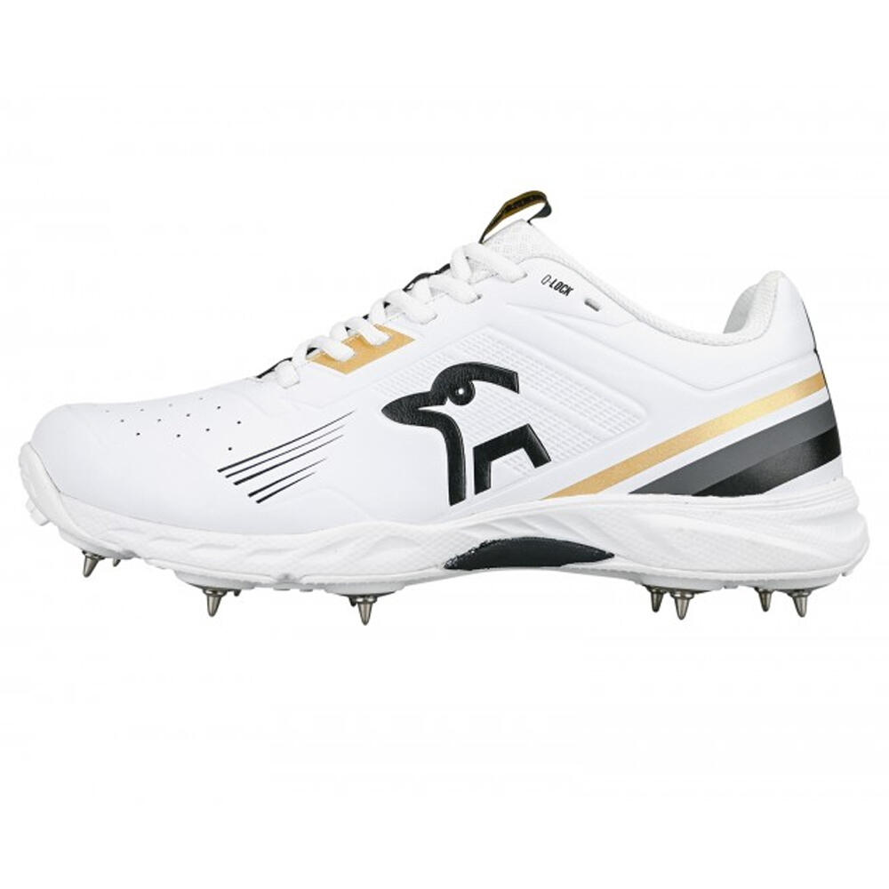 Unisex Adult KC 3.0 Spiked Cricket Shoes (White/Gold/Black) 1/3