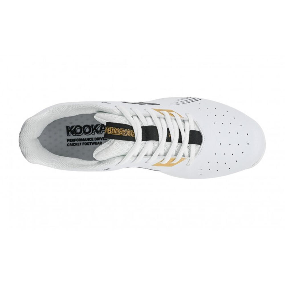 Unisex Adult KC 3.0 Spiked Cricket Shoes (White/Gold/Black) 2/3