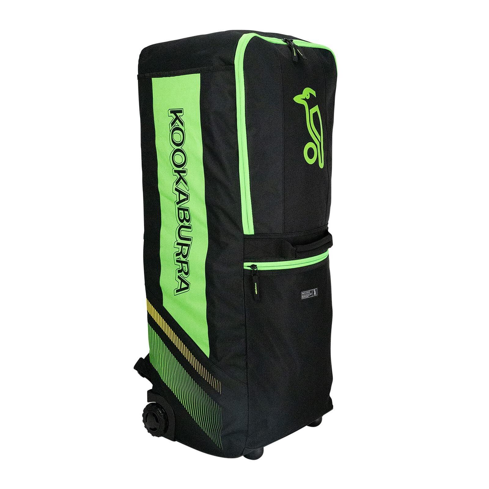 KOOKABURRA WD4000 Cricket Wheelie Duffle Bag (Black/Neon Green)