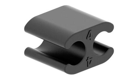 Clip fixation câble 4 mm noir - lot de 10, plastique léger
