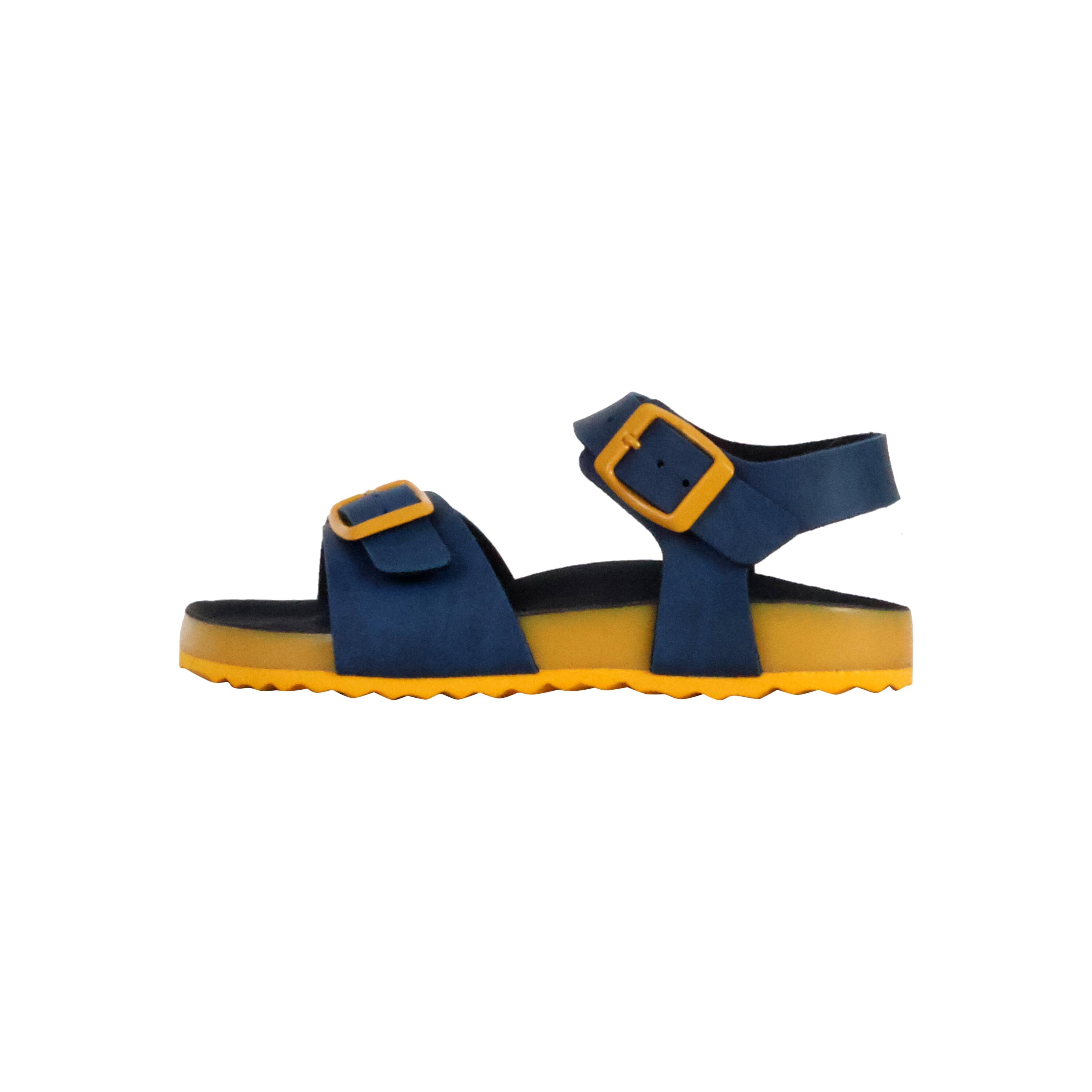 Geox - Sandale Cuir Enfant Geox Ghita - Sandales - Bleu|jaune - 29 - Decathlon