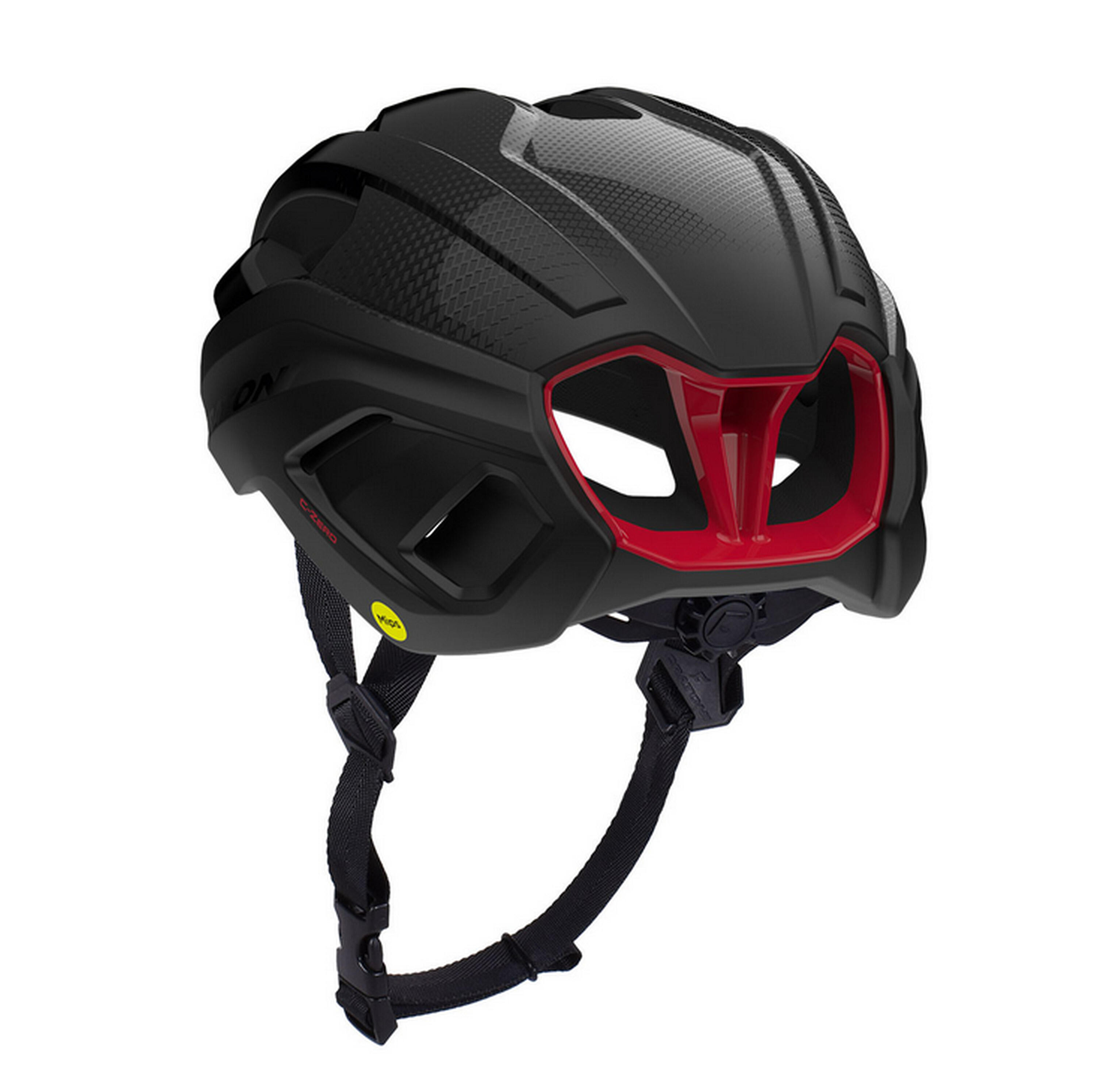 Kask rowerowy szosowy C-Zero MIPS, czarno-czerwony