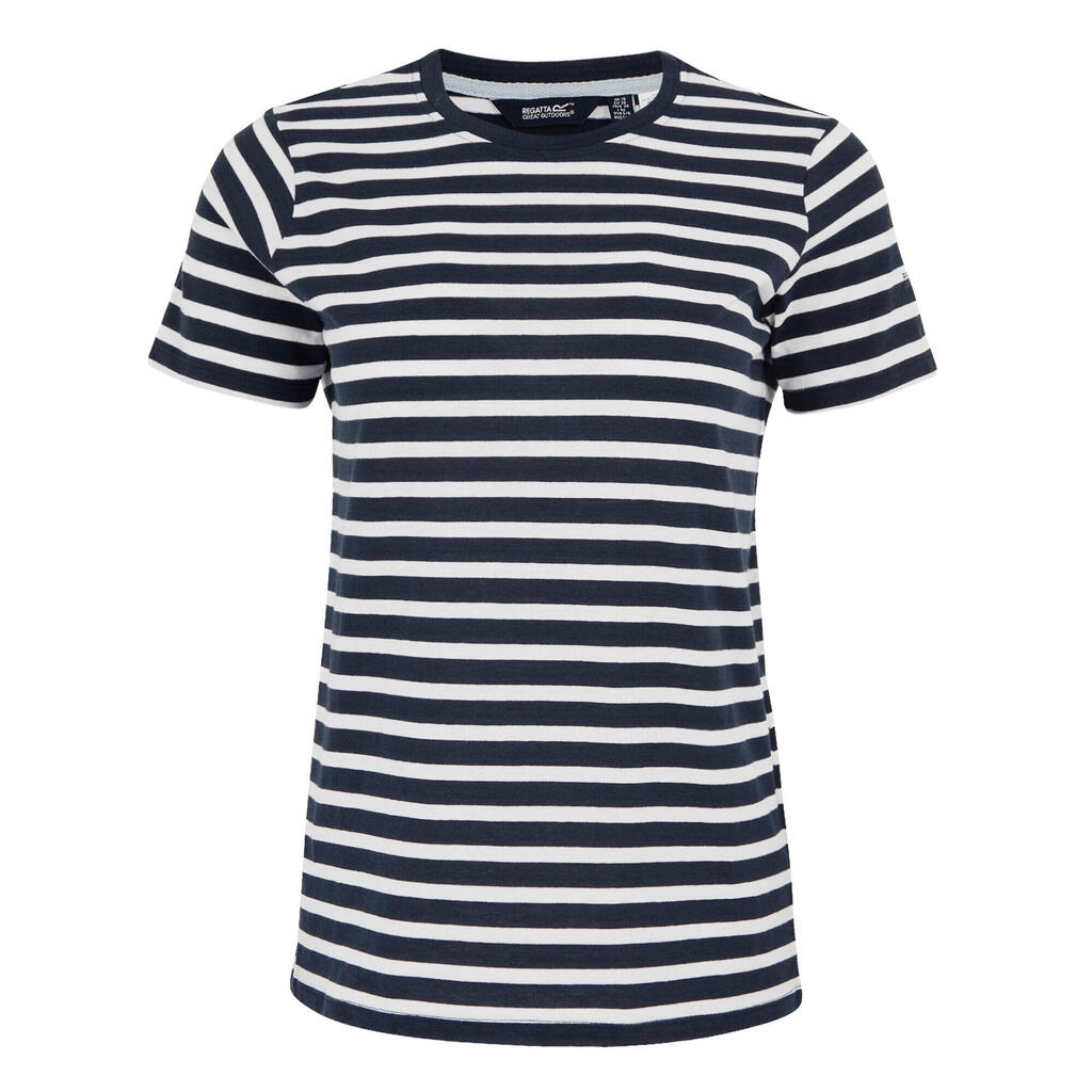 Womens/Ladies Bayletta Striped TShirt (Navy/White)