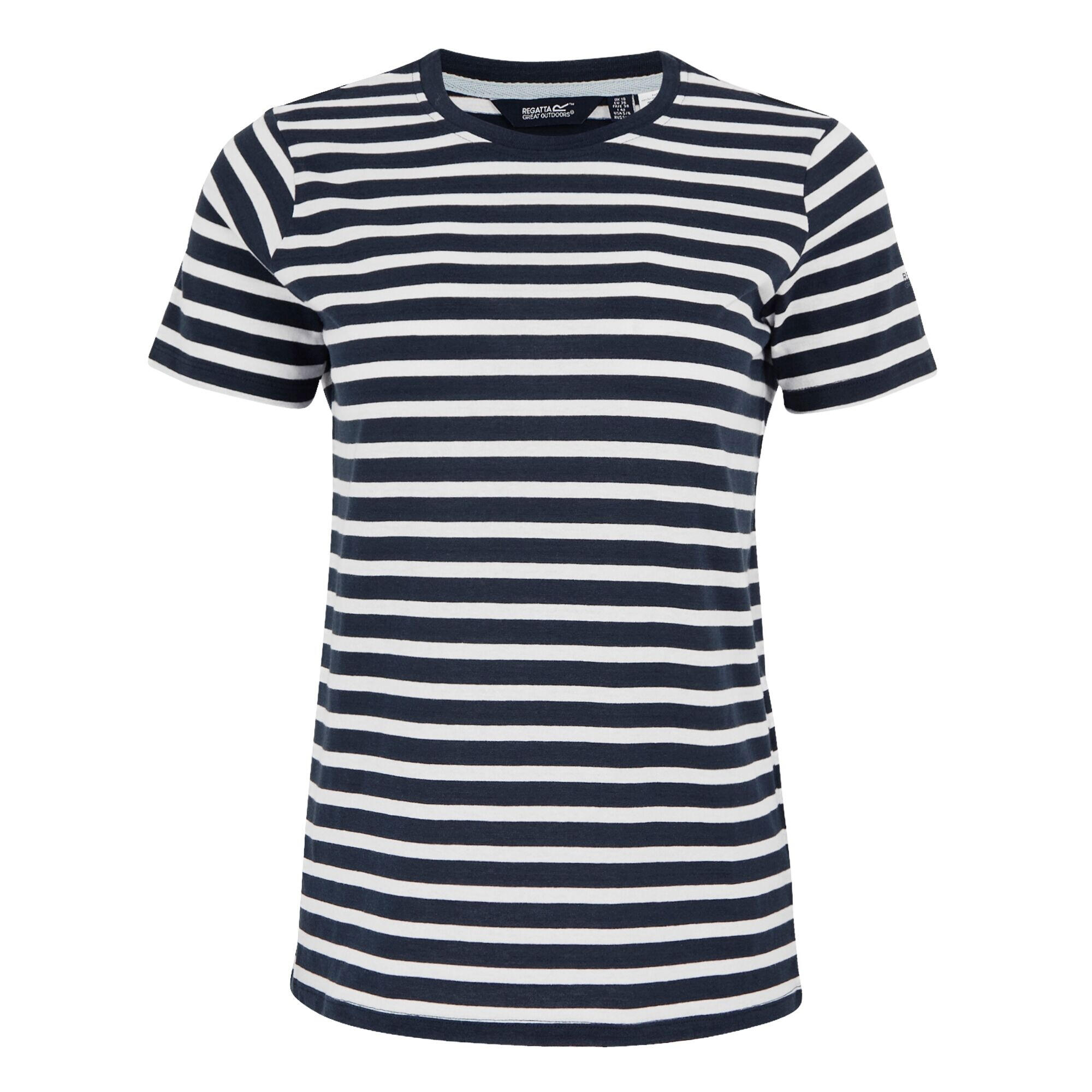 REGATTA Womens/Ladies Bayletta Striped TShirt (Navy/White)