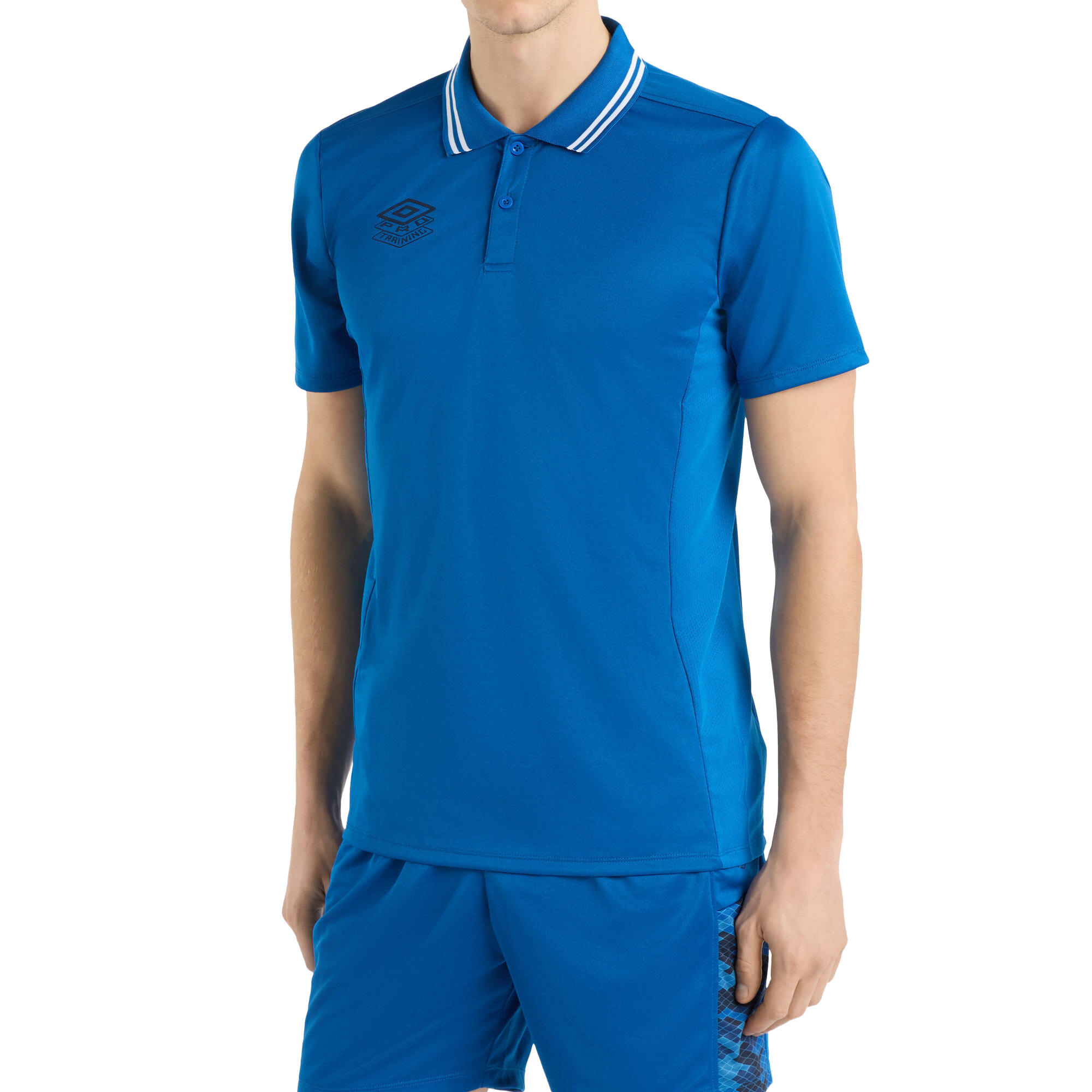 Mens Pro Training Active Polo Shirt (Harbor Mist/Black) 3/3