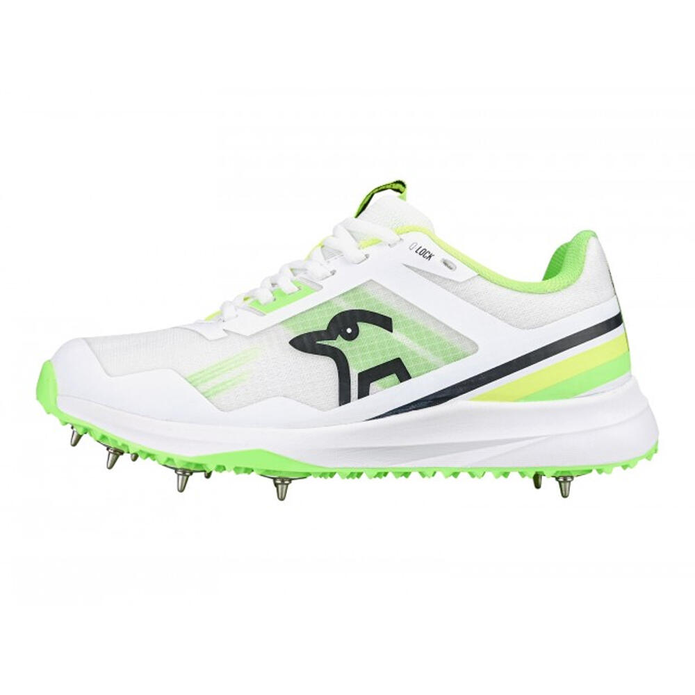 Unisex Adult KC 2.0 Spiked Cricket Shoes (White/Yellow/Green) 1/3