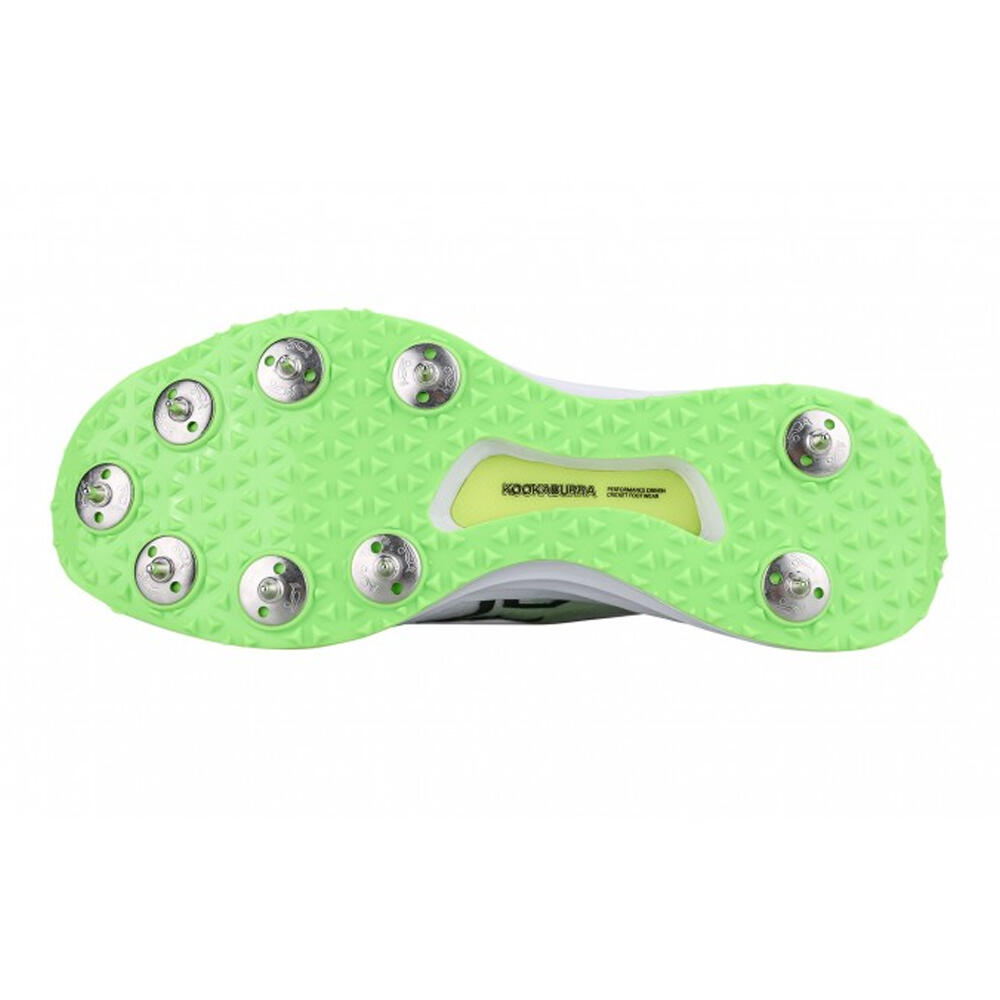 Unisex Adult KC 2.0 Spiked Cricket Shoes (White/Yellow/Green) 3/3