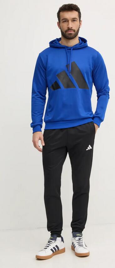 ADIDAS Tuta uomo adidas sportswear big logo french terry hooded - blu/nero