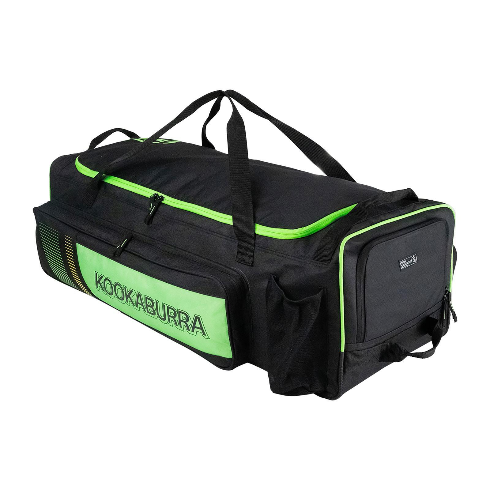 KOOKABURRA 2025 Pro 3500 Cricket Wheelie Duffle Bag (Black/Neon Green)