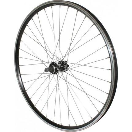Roue 6 trous arrière alu double paroi 36 rayons moyeu roue libre P2R
