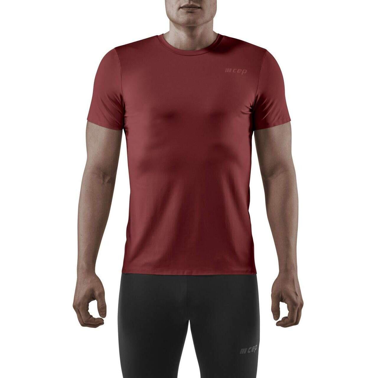 Tricou tehnic - run shirt round neck short sleeve - dark red