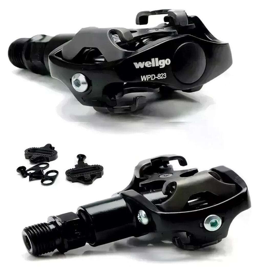 Pédales à clip Wellgo aluminium Cr-Mo flotteur 4° 360 g 3/5