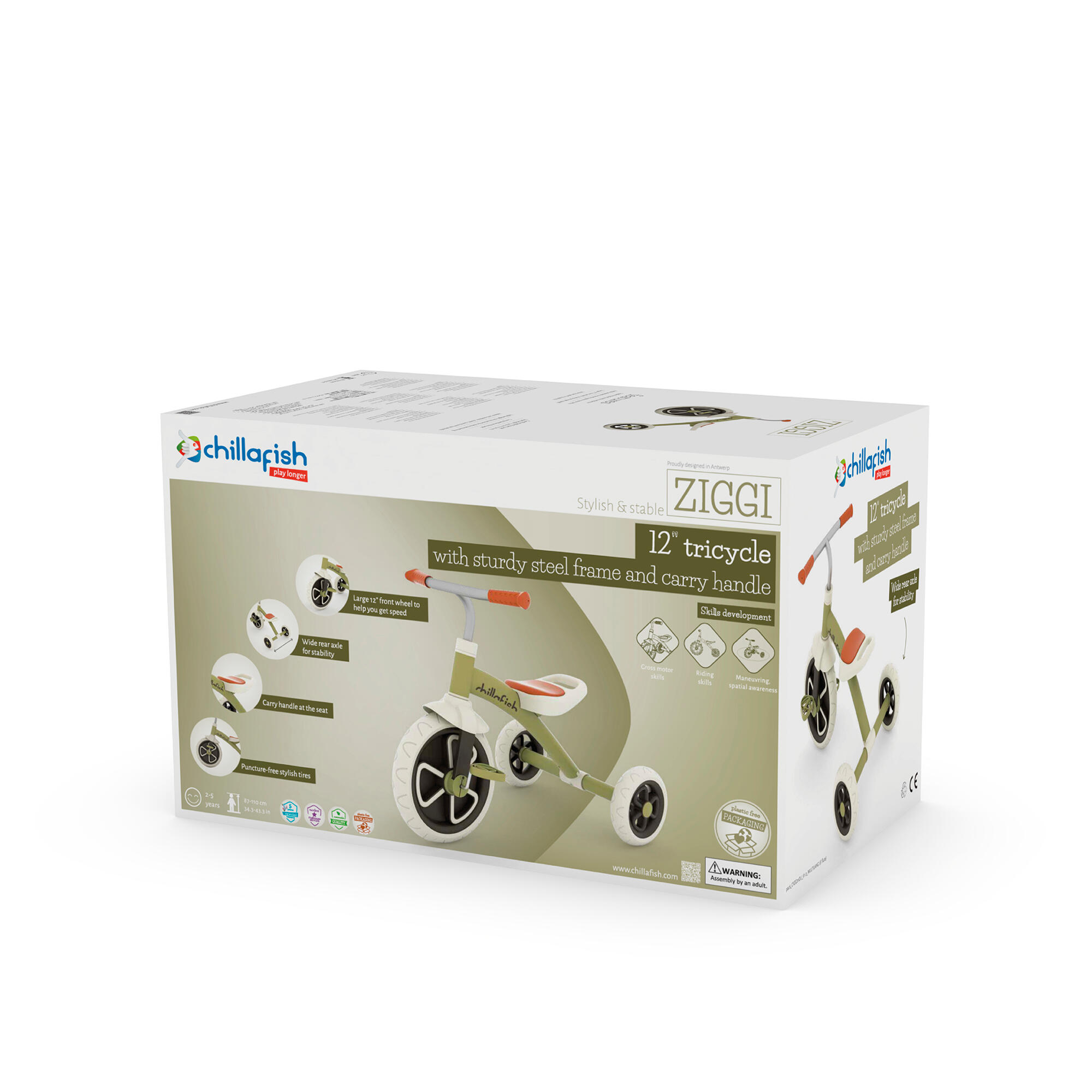 Triciclu Chillafish Ziggi CPZG01OLI Olive 3/11