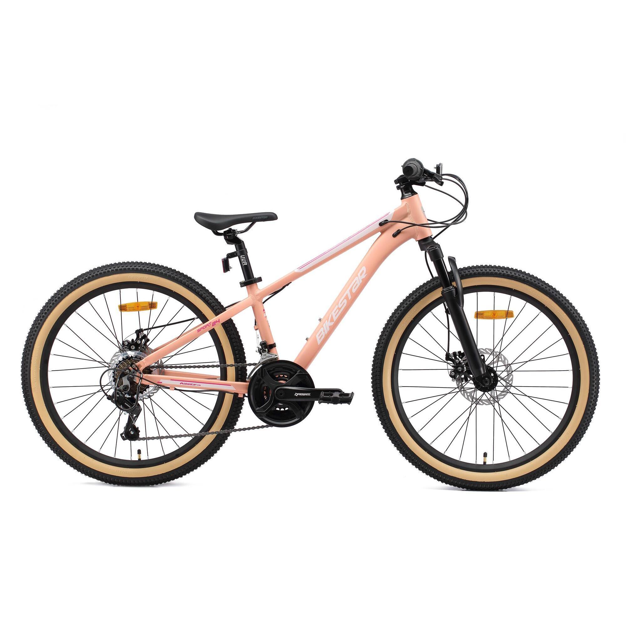 Bikestar - Vtt 24" Aluminium, Vélo Enfant 9 Ans, 21 Vitesses, Frein À Disque - Vélo Enfant - Rose - 24" - Decathlon