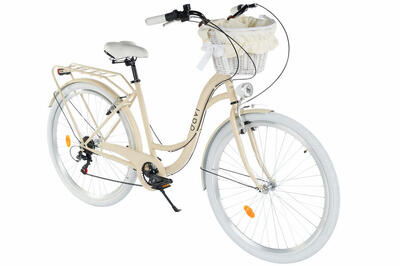 Damesfiets davi ella 28", 7 versnellingen, 160-185 cm, koffiebruin/wit