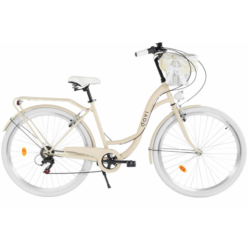 Bicicleta dama Davi Ella 28", 7 viteze, 160-185 cm, Maro cafeniu/Alb