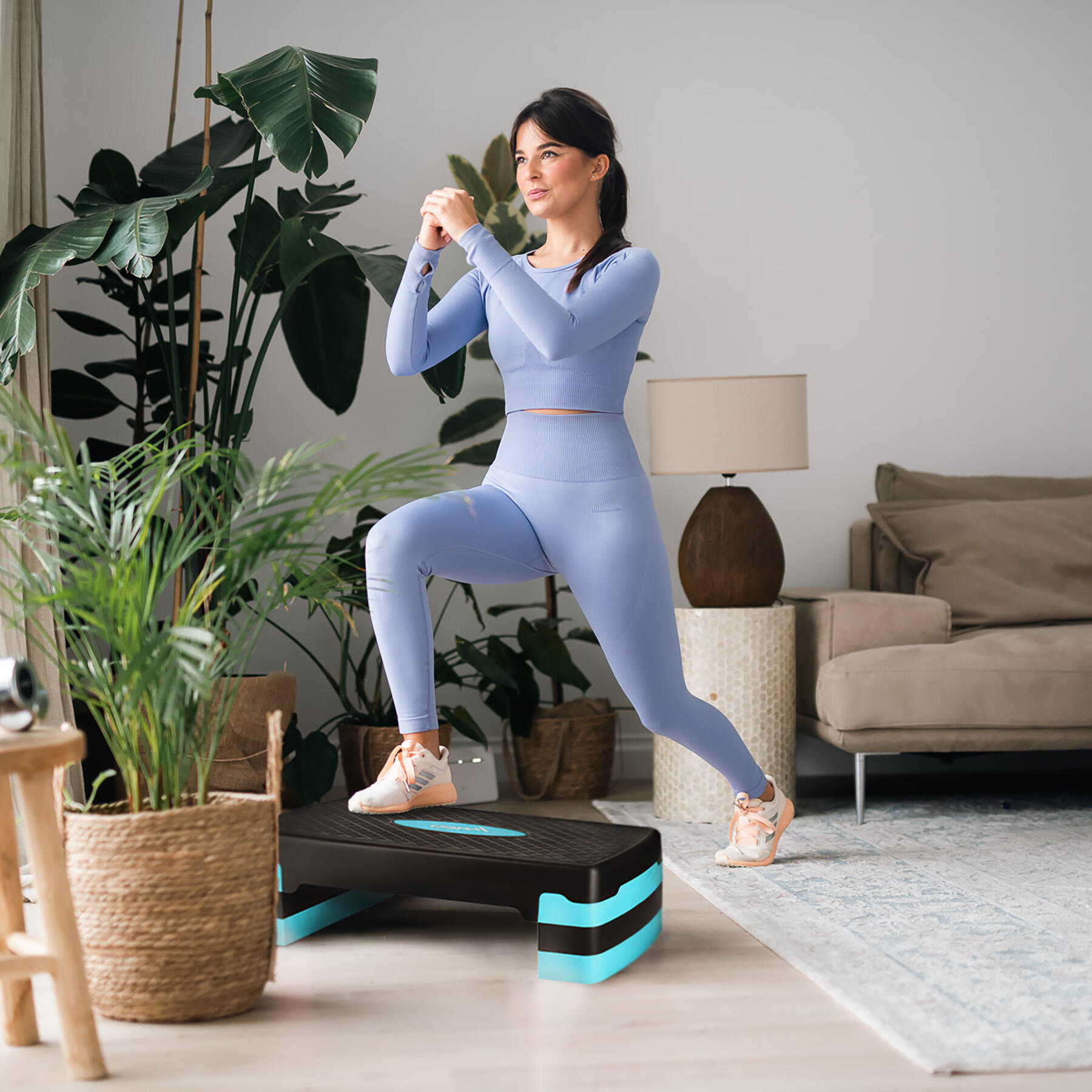 Step aerobowy do ćwiczeń fitness regulowany 3 poziomy antypoślizgowy HMS AS002 4/7