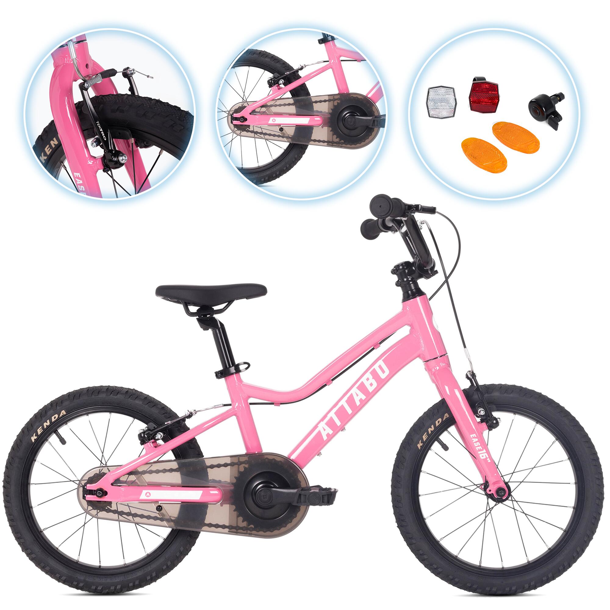 Attabo - Vélo Enfant Attabo Ease 16" - Vélo Enfant - Rose - 16" - Decathlon