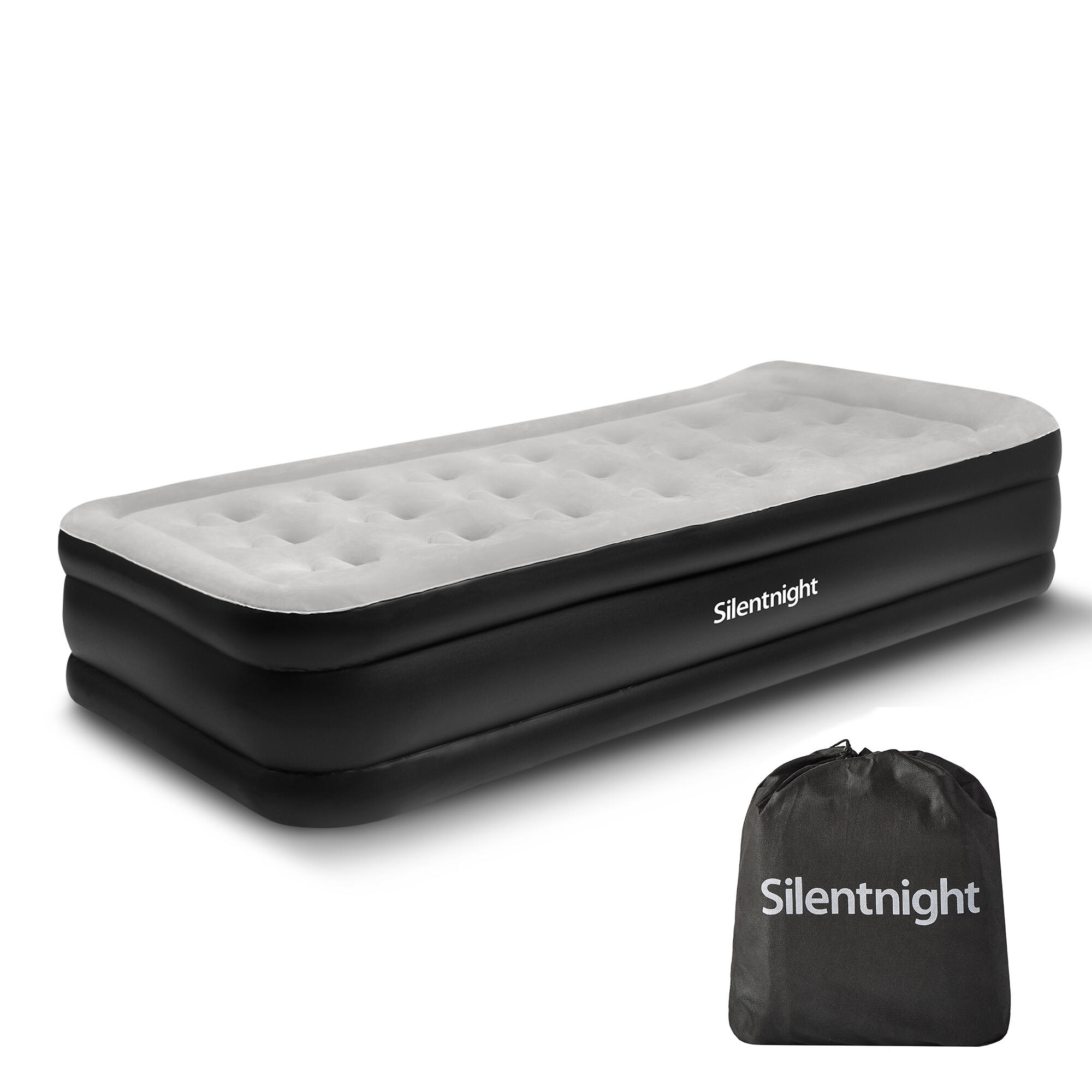 Ultimate Deep Sleep Flocked Air bed Built in Pump - Black Airbed - Single 1/7