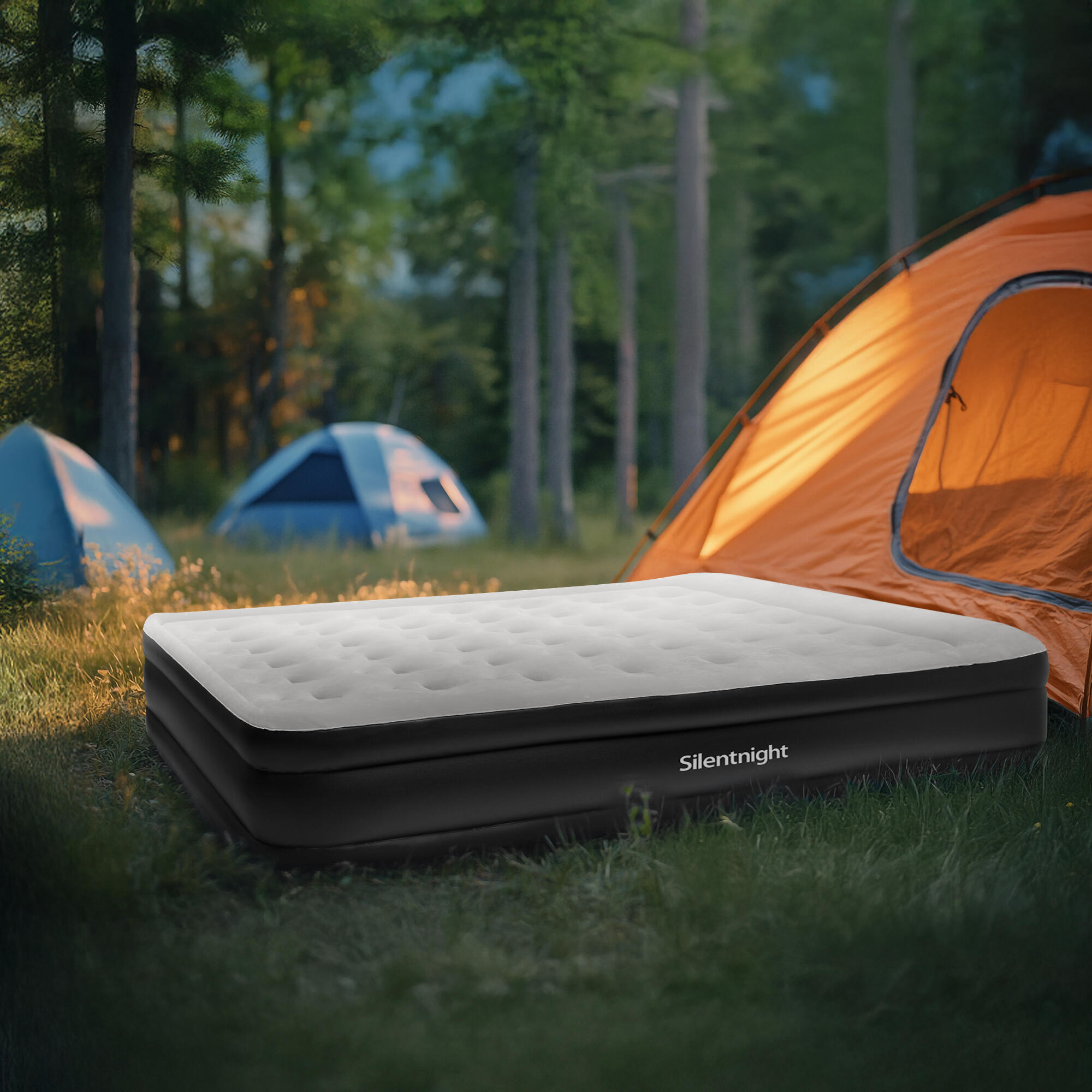 Ultimate Deep Sleep Flocked Air bed Built in Pump - Black Airbed - Single 3/7