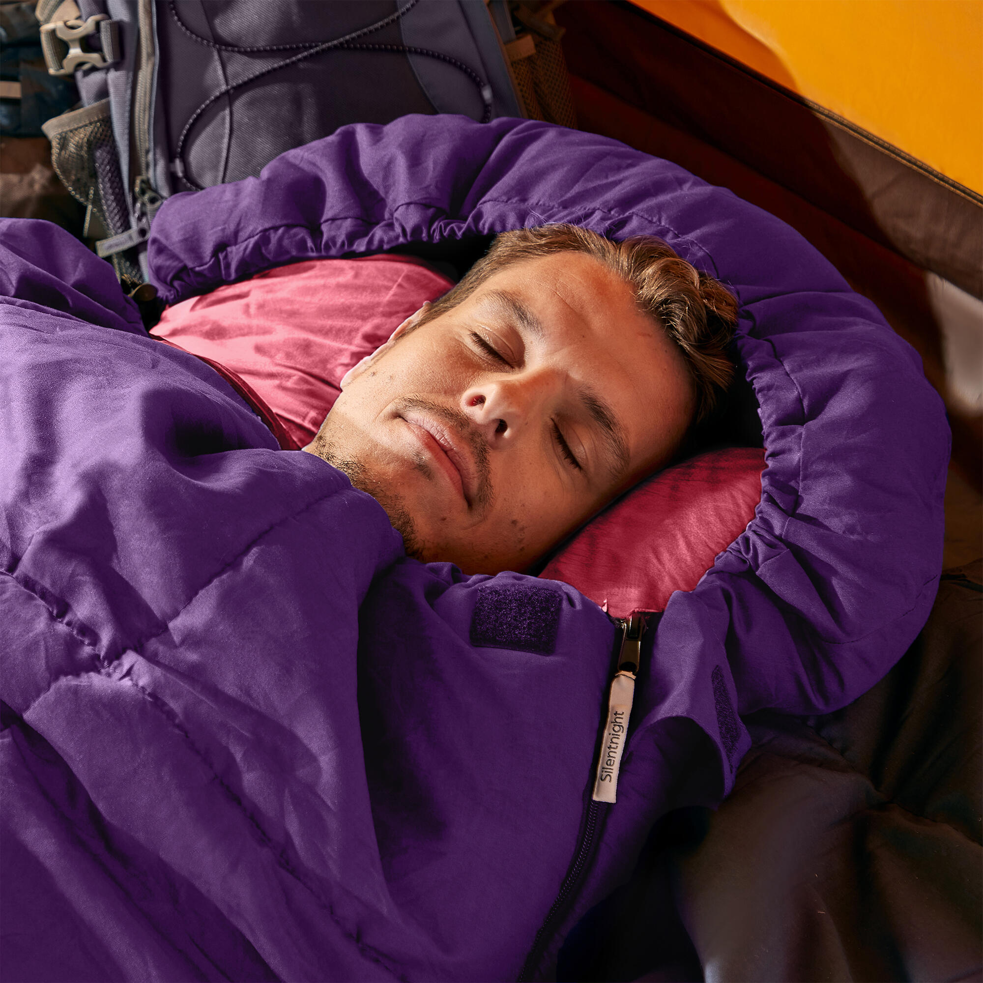Camping Collection Adult Sleeping Bag - Purple - Single 2/7