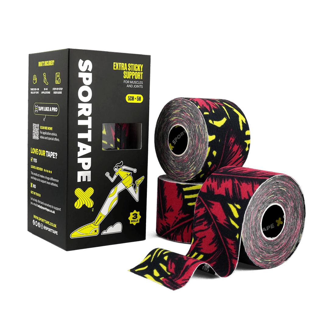 SPORTTAPE KINESIOLOGY TAPE - 5CM x 5M - WILD - PACK OF 3 ROLLS
