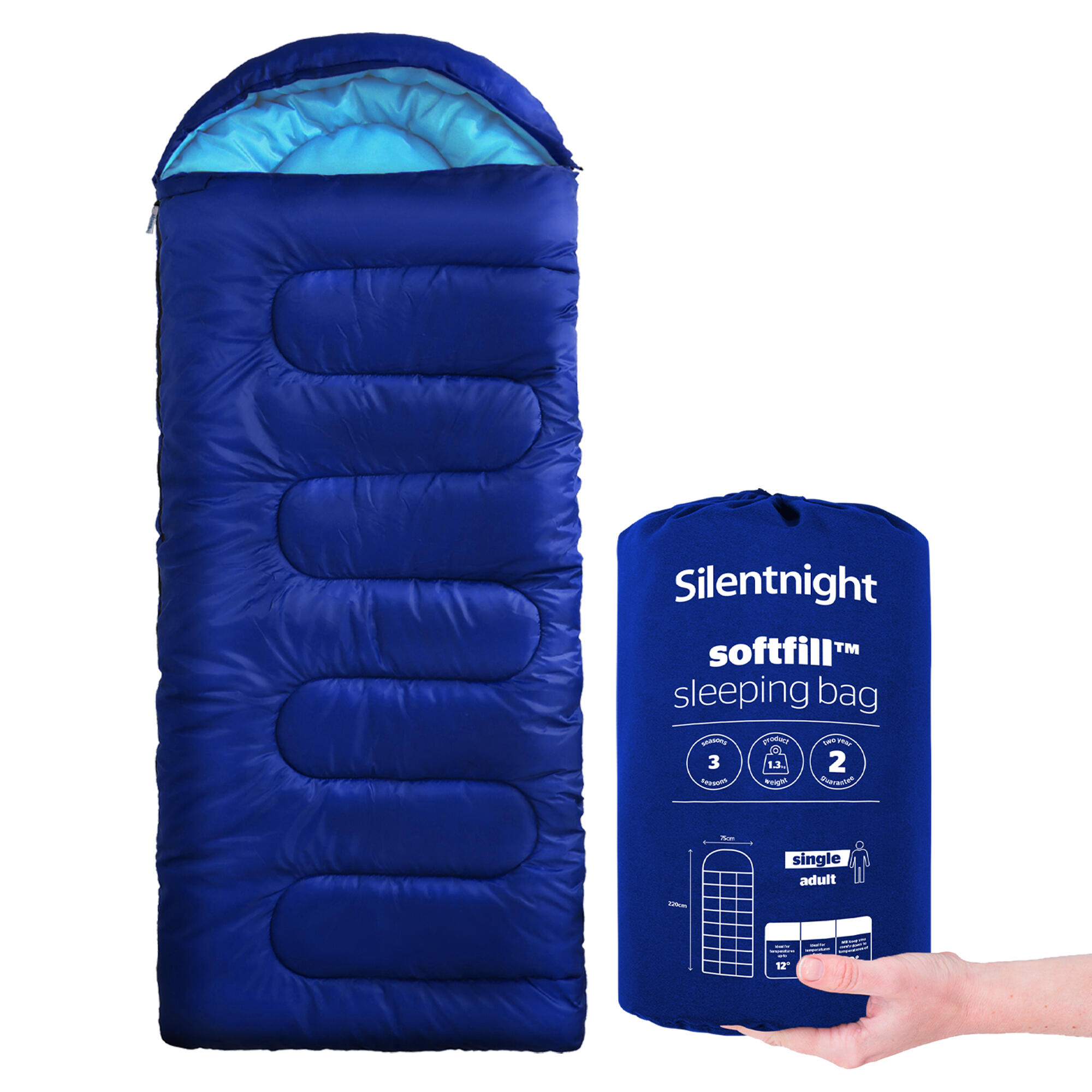 SILENTNIGHT Camping Collection Adult Sleeping Bag - Blue