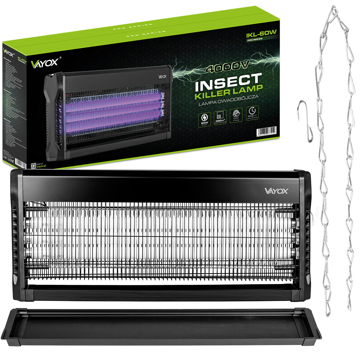 VAYOX IKL-60W insecticidelamp voor muggen en vliegen 420m2 7/7