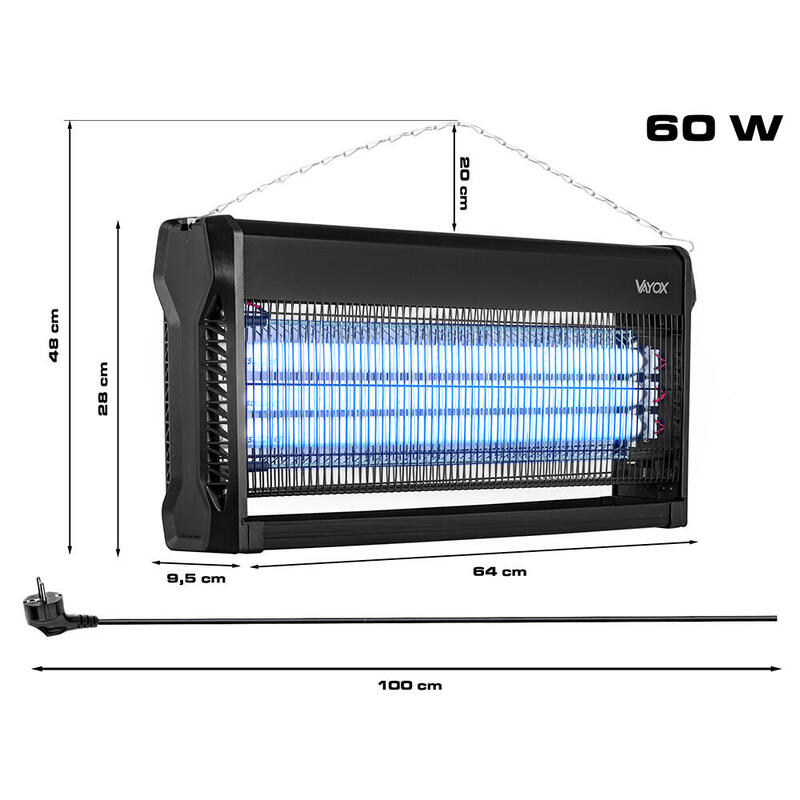 Lampa owadobójcza na komary muchy VAYOX IKL-60W 420m2