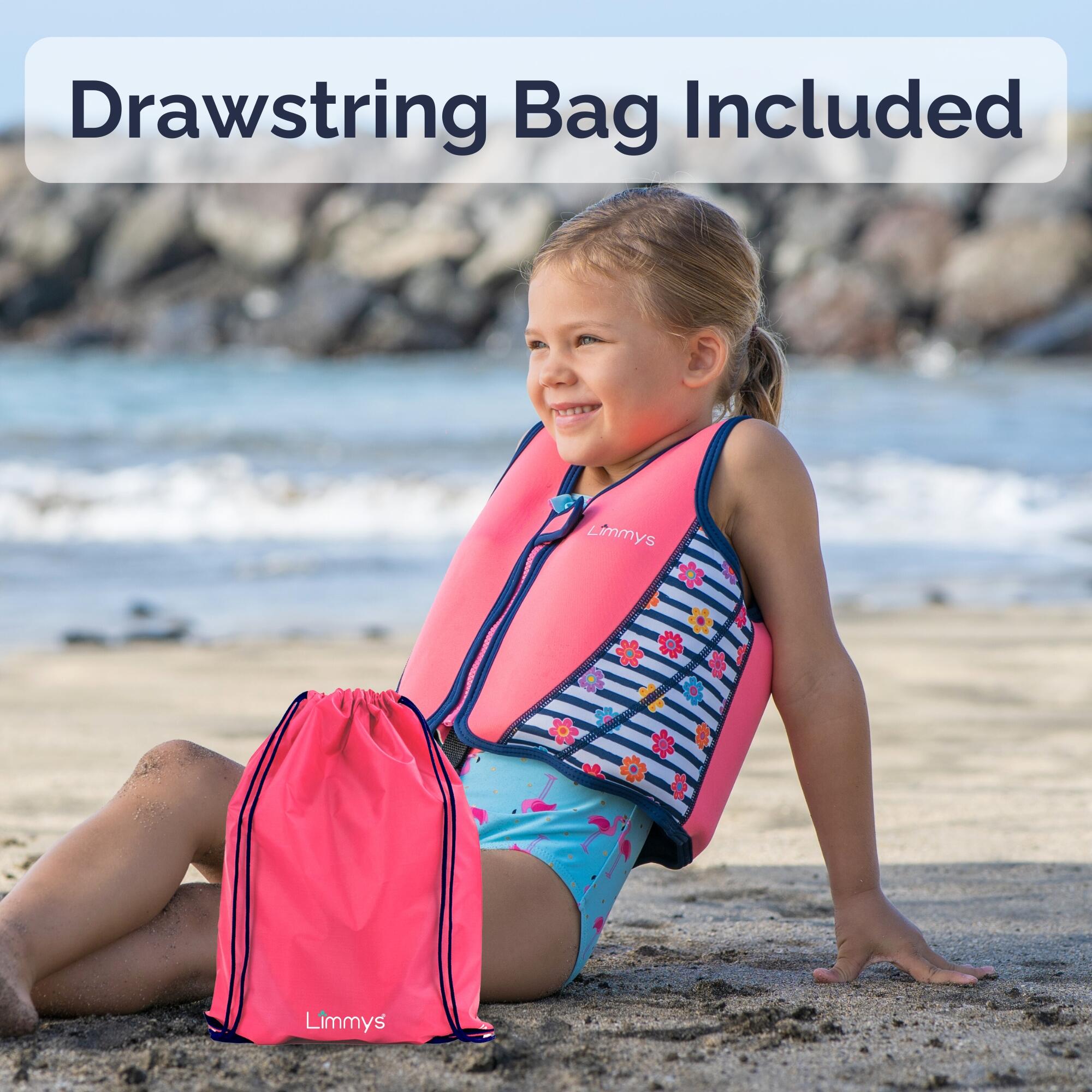 Limmys Premium neopreen zwemvest  kinderen - trekkoord tas inbegrepen 7/8