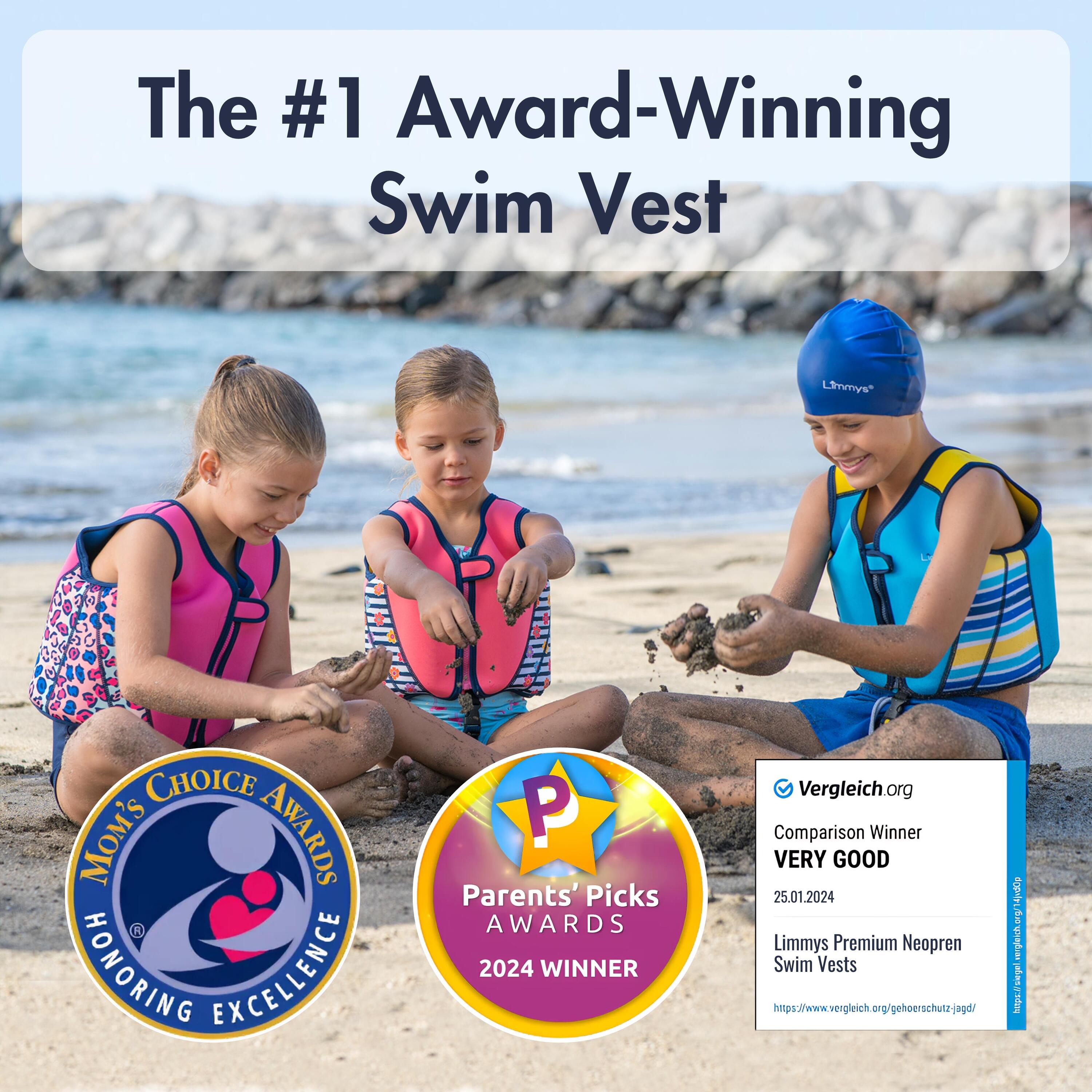 Limmys Premium neopreen zwemvest  kinderen - trekkoord tas inbegrepen 2/8