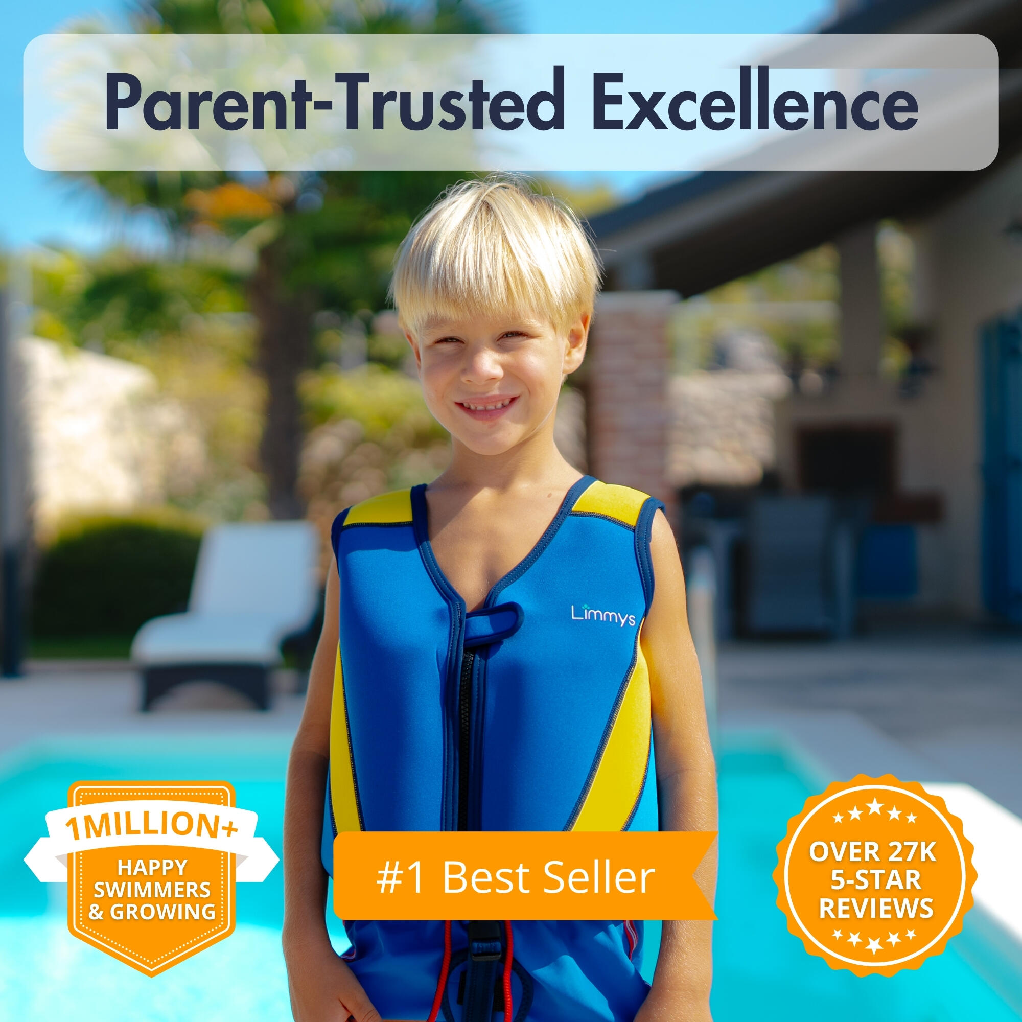 Premium neopreen zwemvest  kinderen - trekkoord tas inbegrepen 3/8