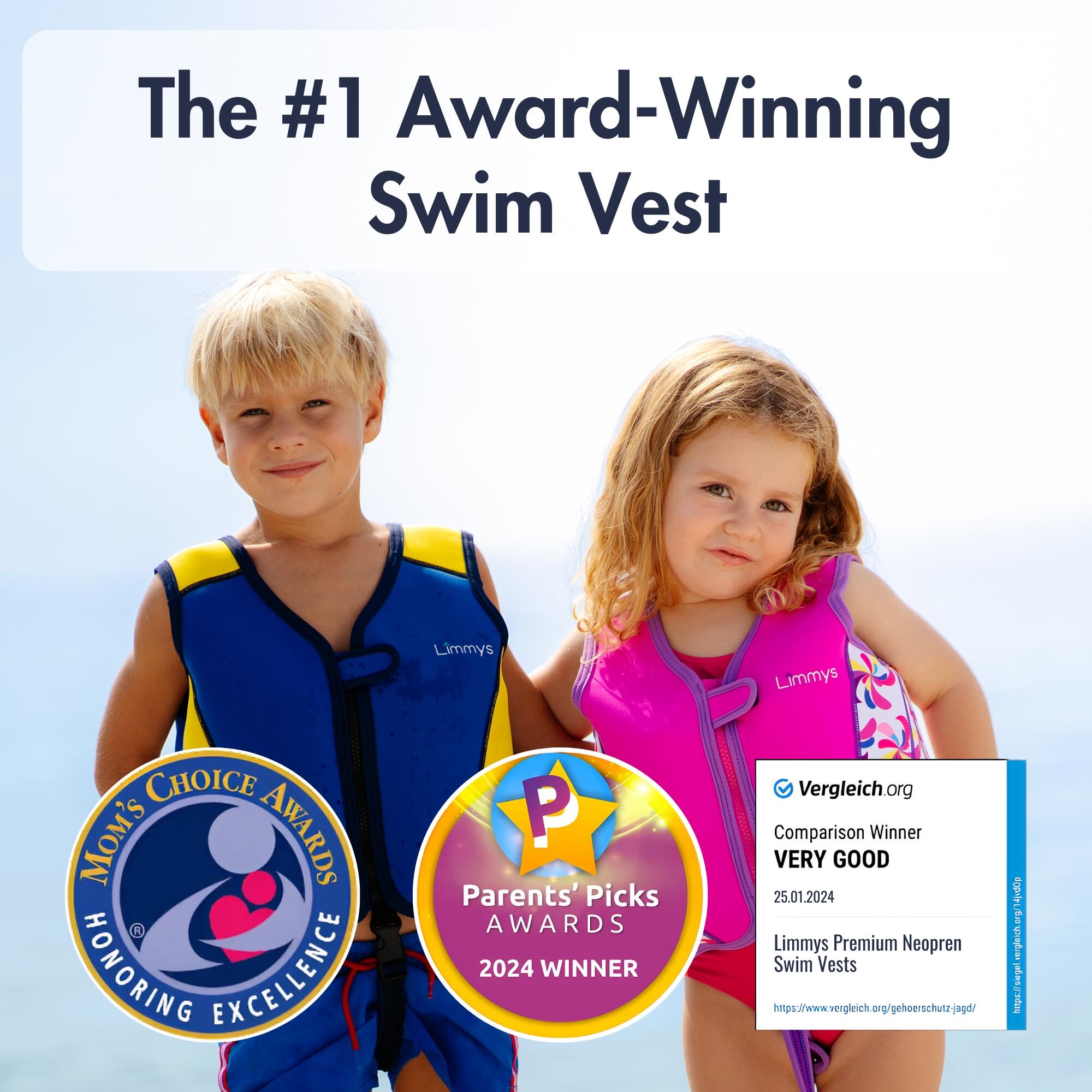 Limmys Premium neopreen zwemvest  kinderen - trekkoord tas inbegrepen 2/8