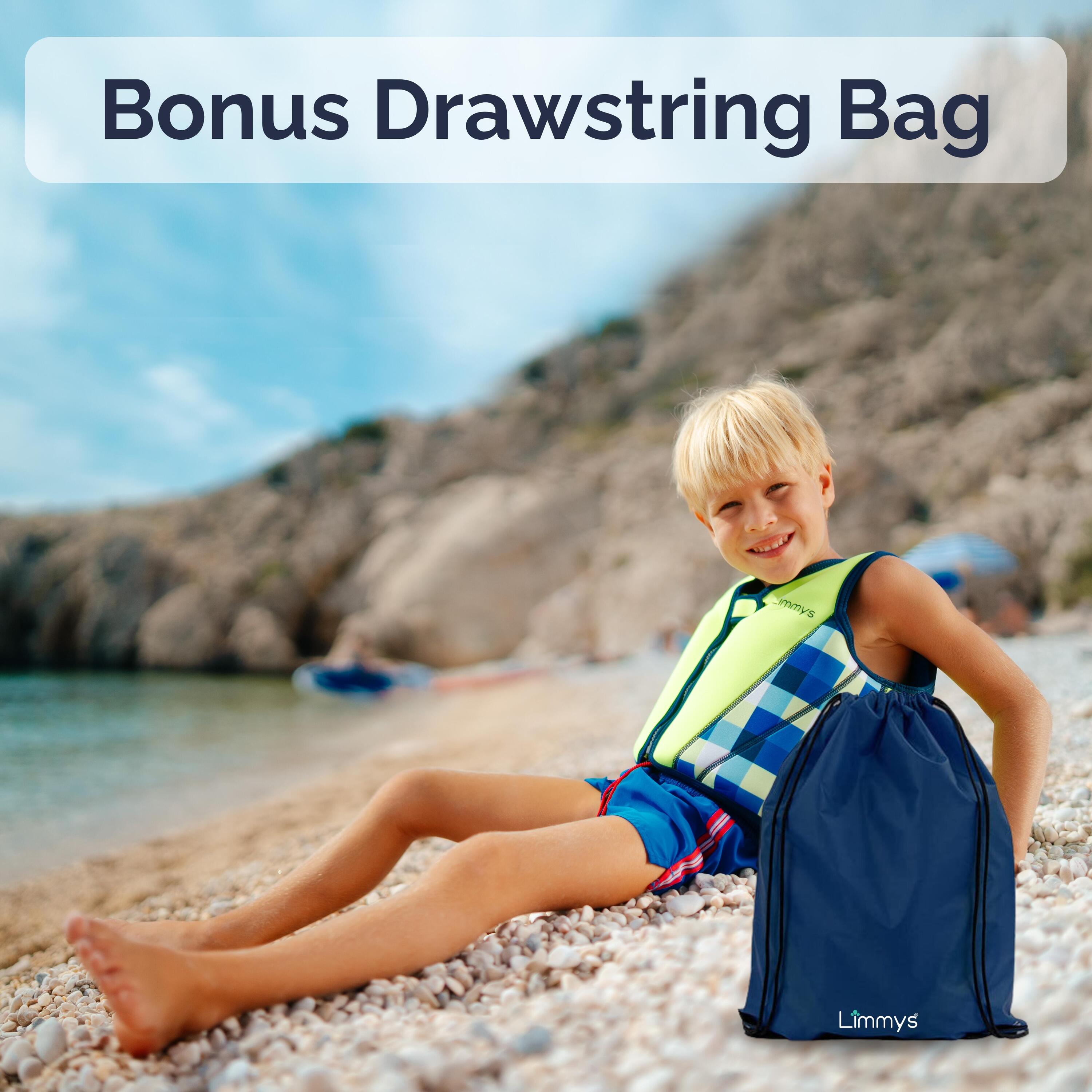 Limmys Premium neopreen zwemvest  kinderen - trekkoord tas inbegrepen 7/8