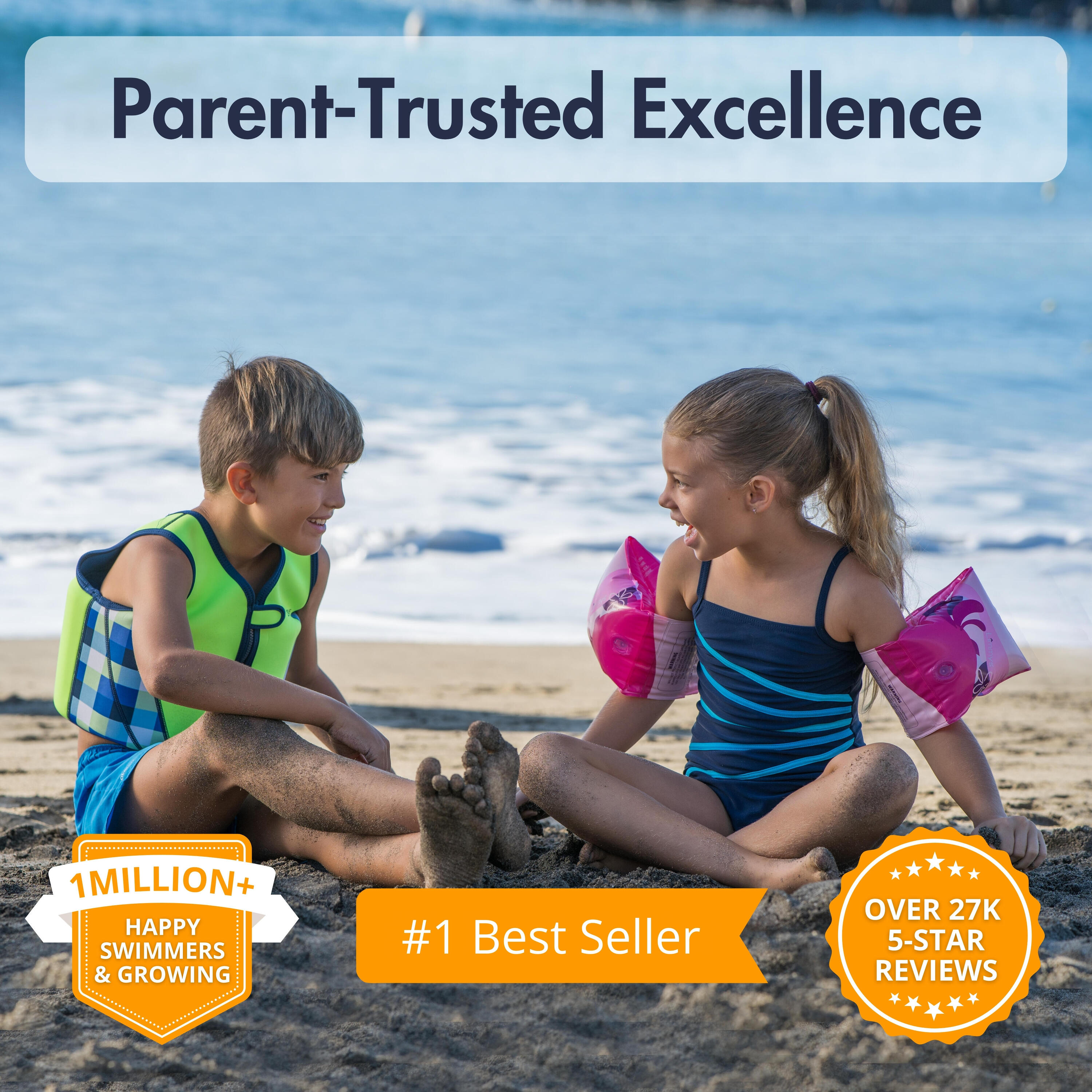 Limmys Premium neopreen zwemvest  kinderen - trekkoord tas inbegrepen 3/8