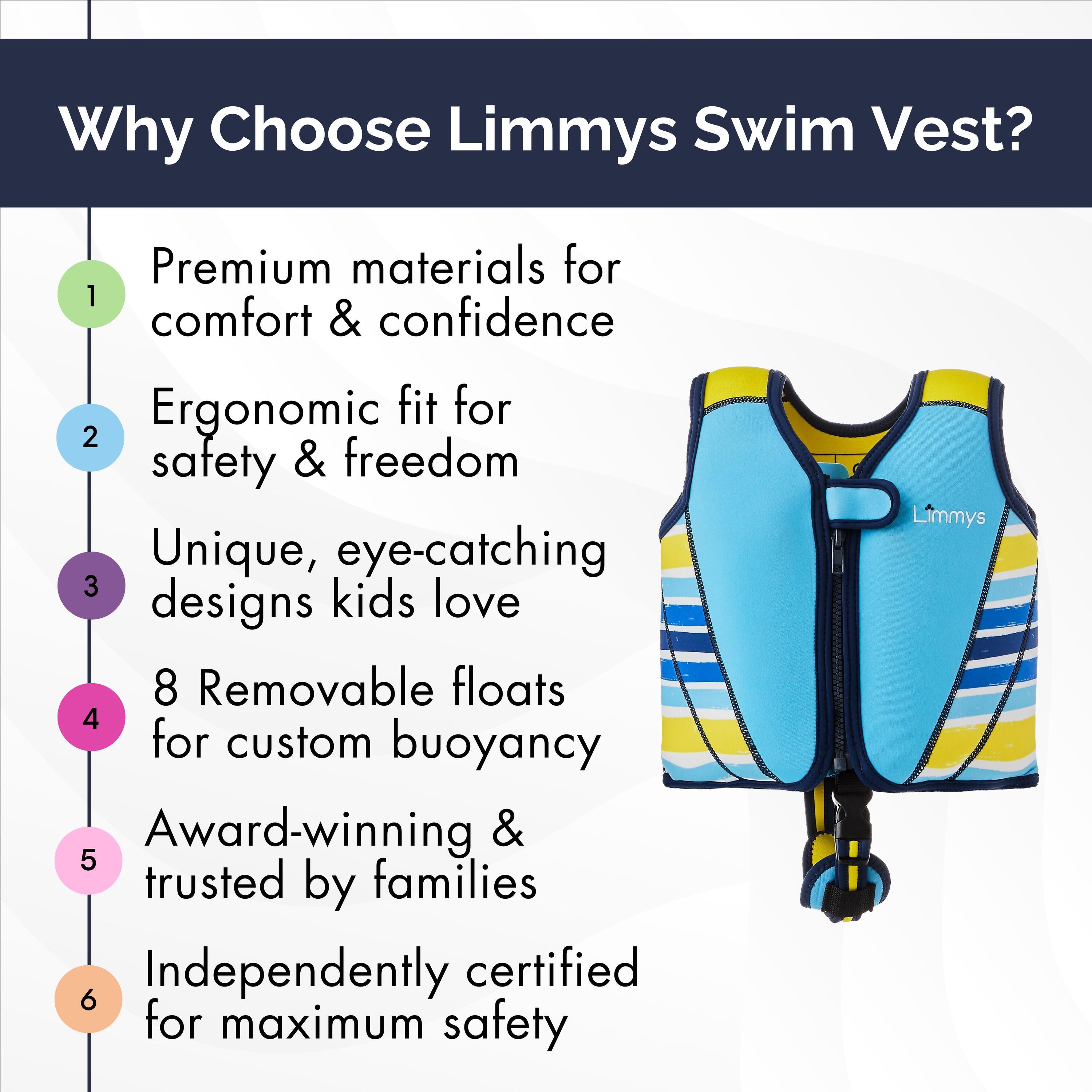Limmys Premium neopreen zwemvest  kinderen - trekkoord tas inbegrepen 4/8