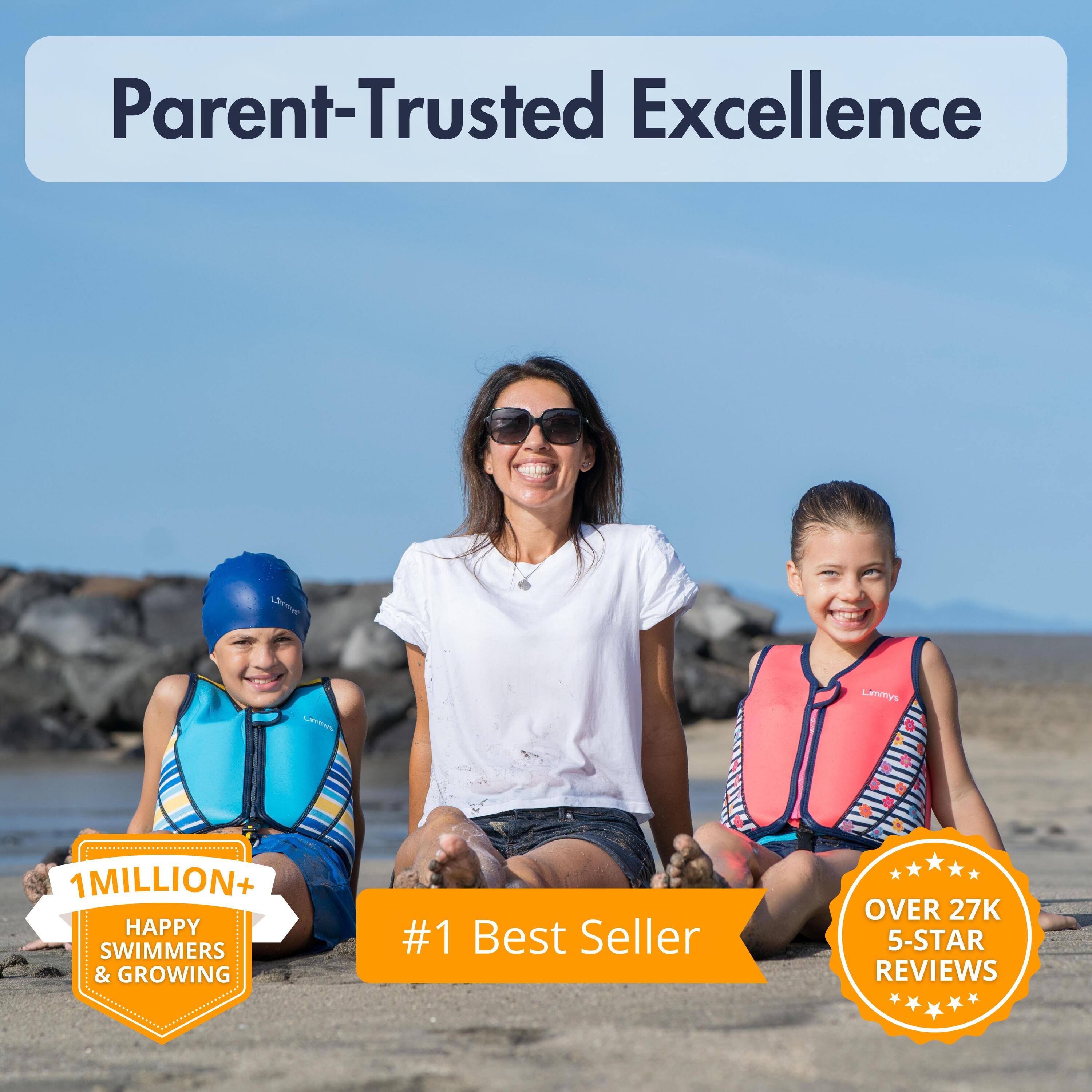 Limmys Premium neopreen zwemvest  kinderen - trekkoord tas inbegrepen 3/8
