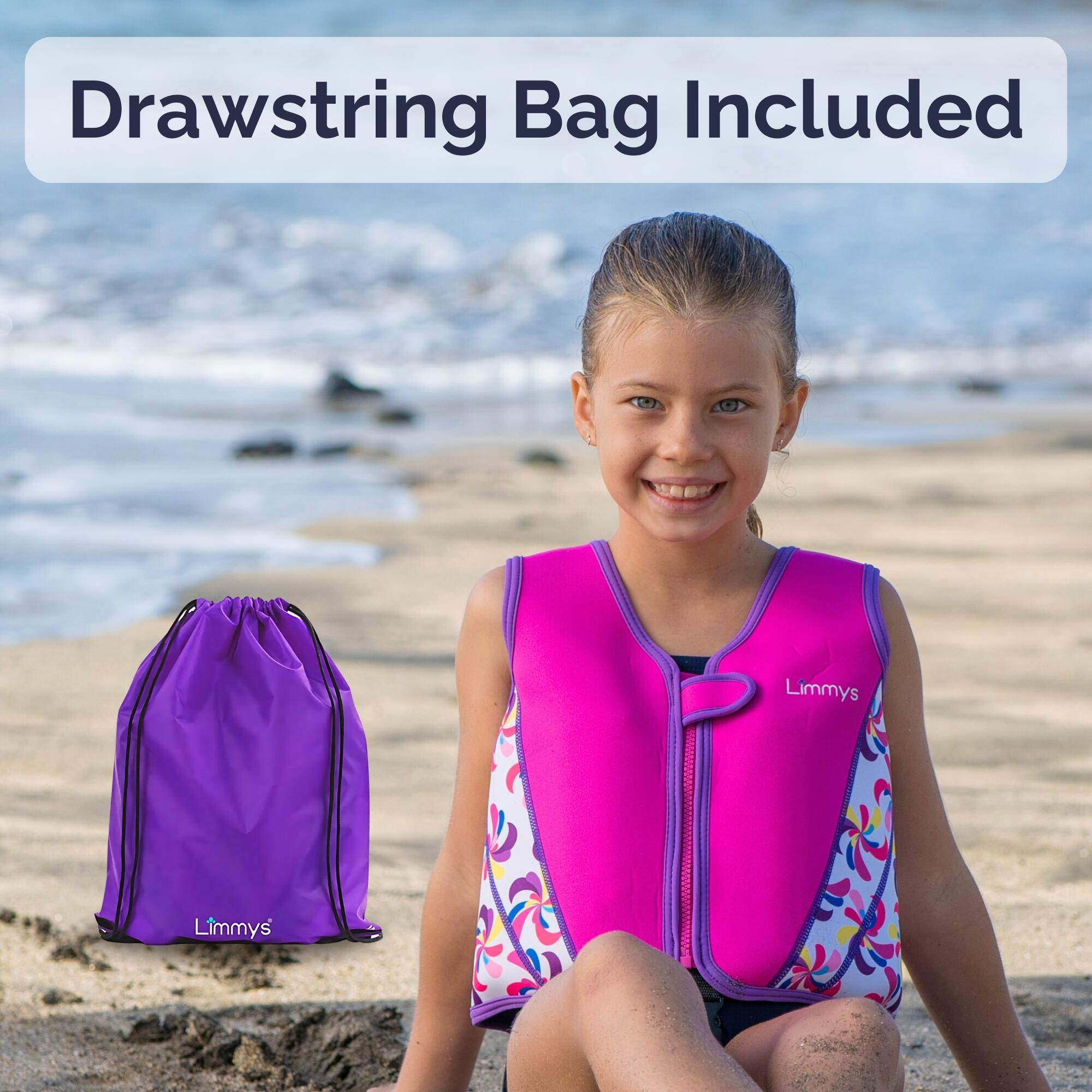 Limmys Premium neopreen zwemvest  kinderen - trekkoord tas inbegrepen 7/8