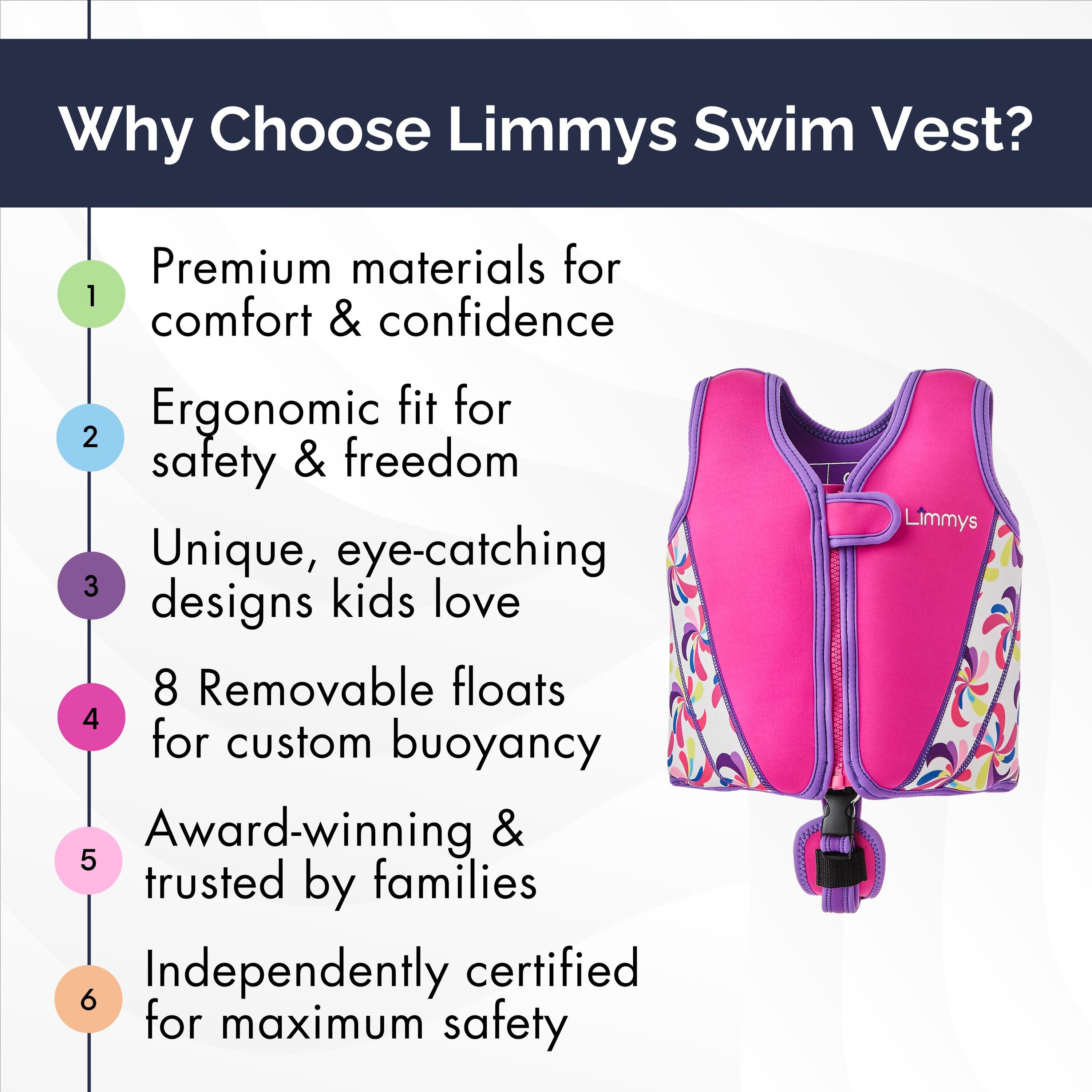 Limmys Premium neopreen zwemvest  kinderen - trekkoord tas inbegrepen 4/8