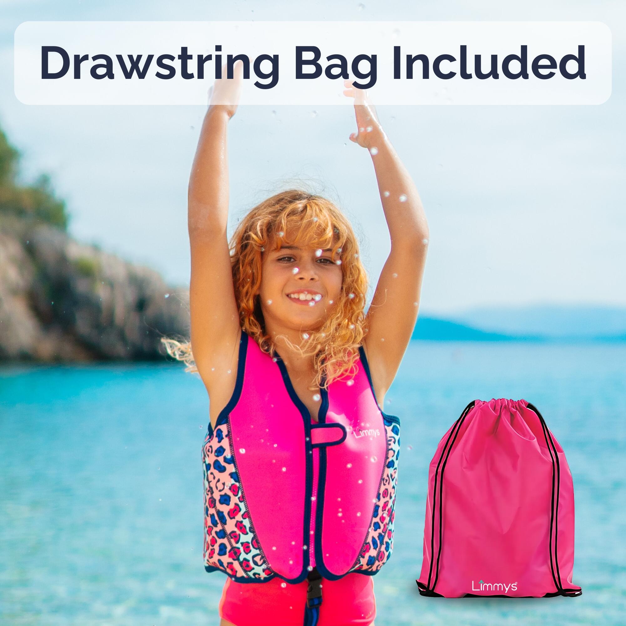 Limmys Premium neopreen zwemvest  kinderen - trekkoord tas inbegrepen 7/8