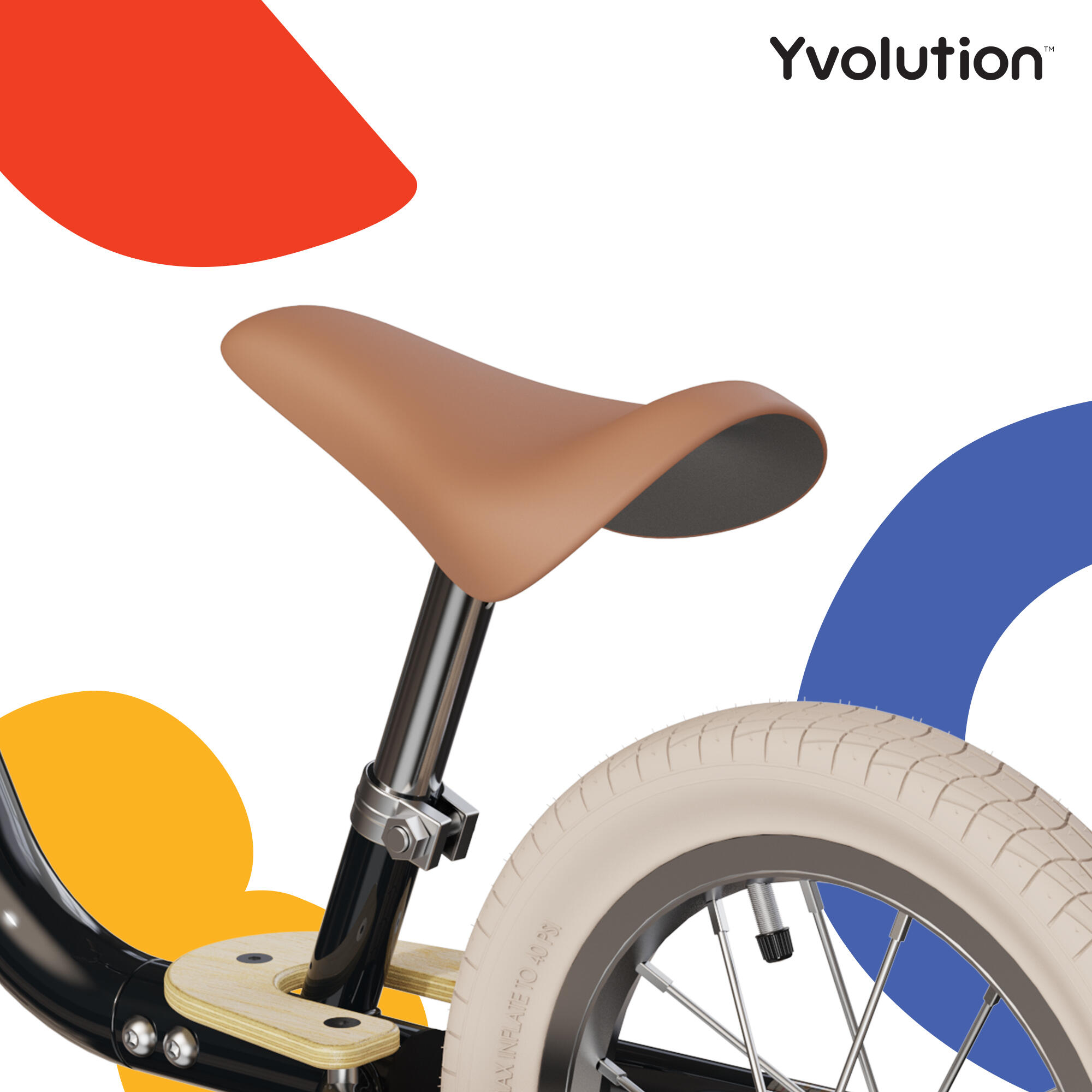 Yvolution draisienne vintage Yvelo Classic Noir Pneus gonflables 2/8