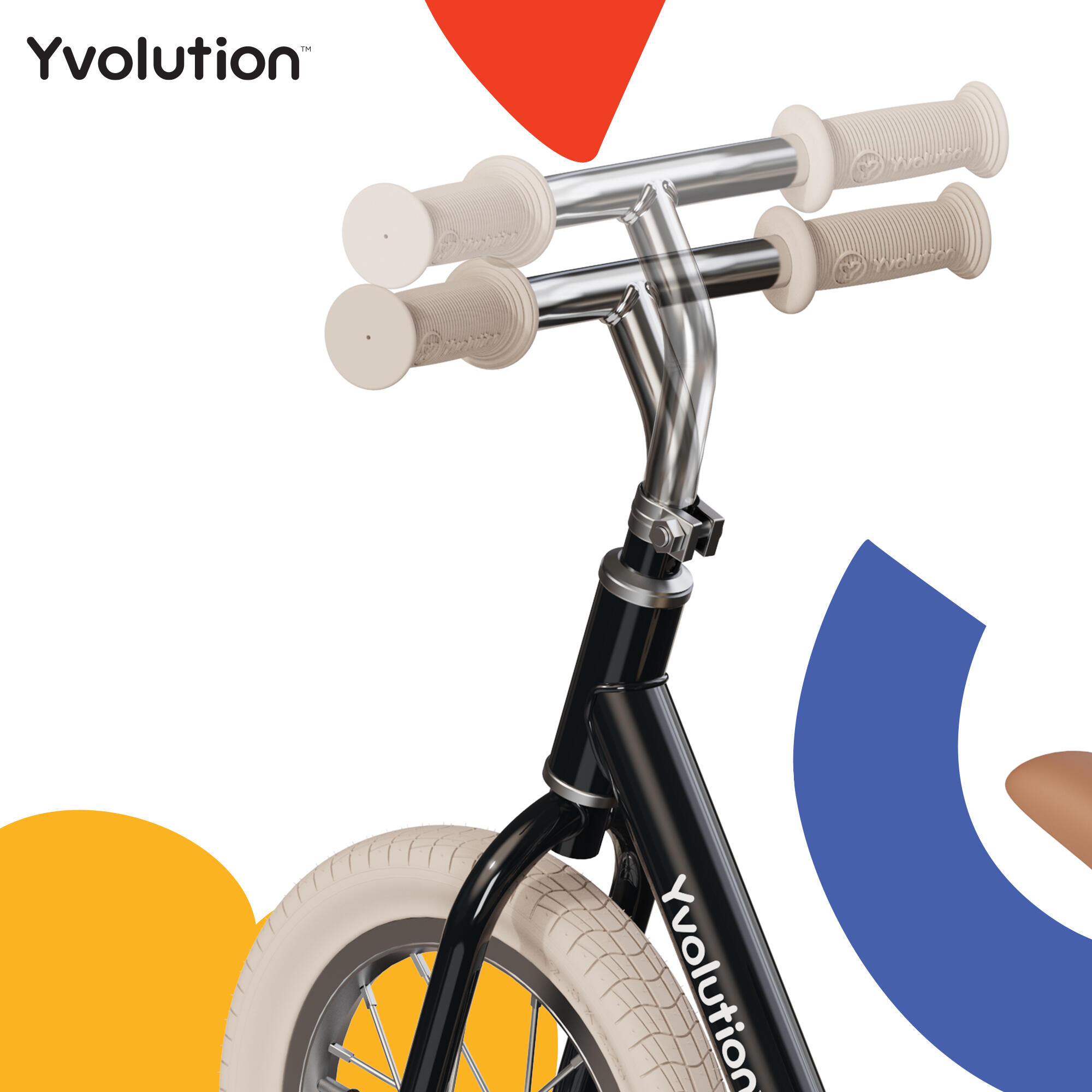 Yvolution draisienne vintage Yvelo Classic Noir Pneus gonflables 5/8