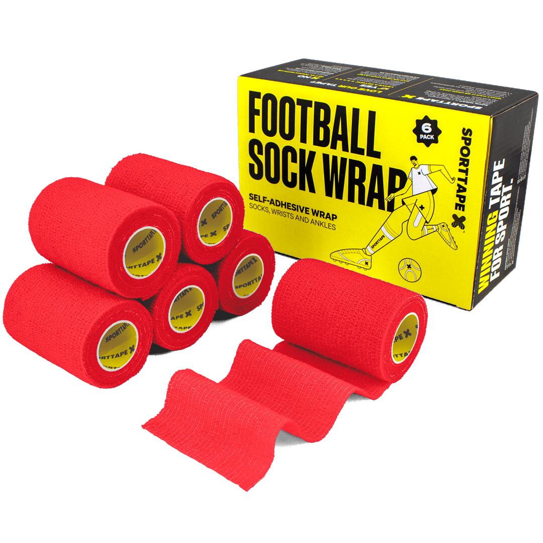 SPORTTAPE COHESIVE BANDAGE - 7.5CM X 4.5M - RED - PACK OF 6 ROLLS