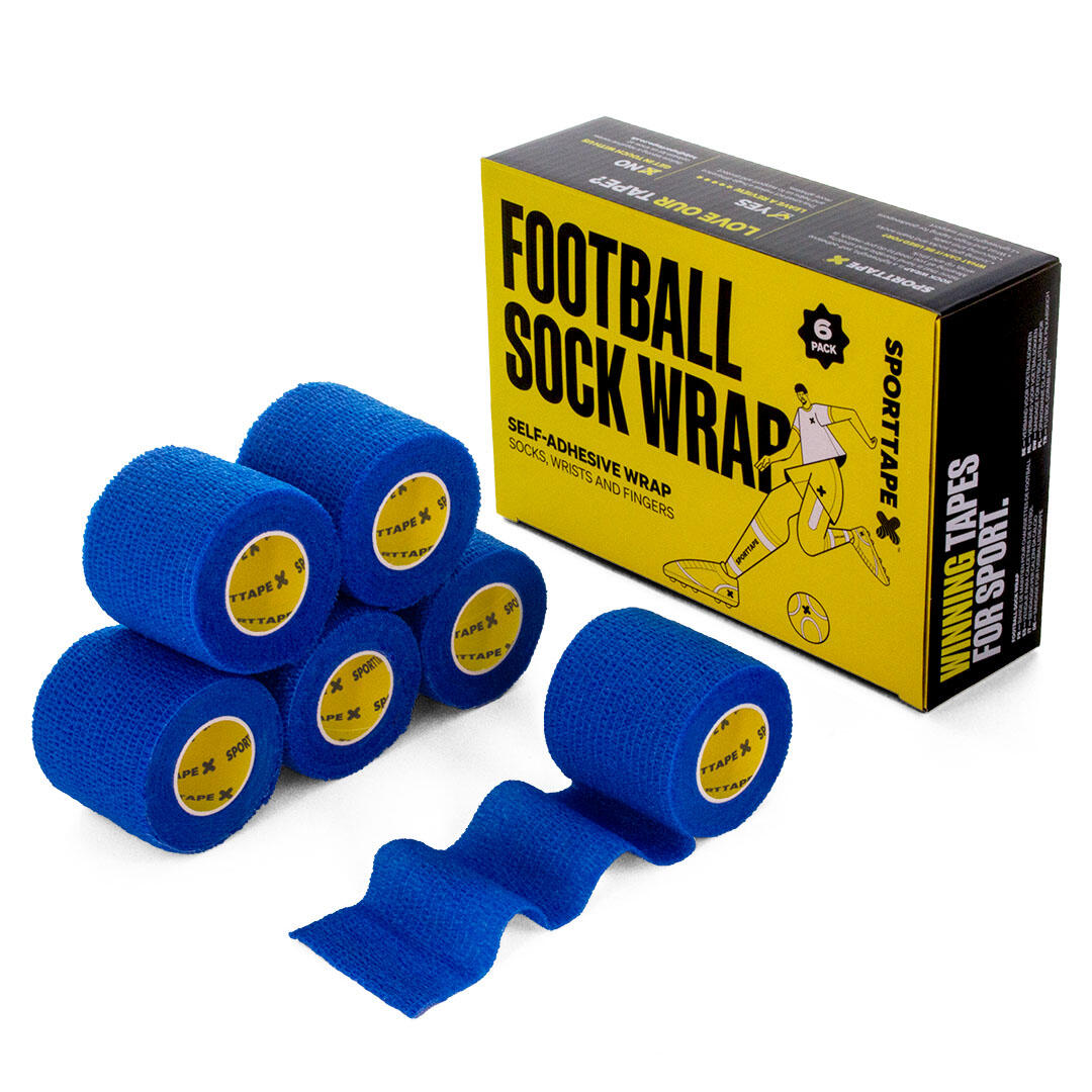 SPORTTAPE COHESIVE BANDAGE - 5CM x 4.5M - BLUE - PACK OF 6 ROLLS