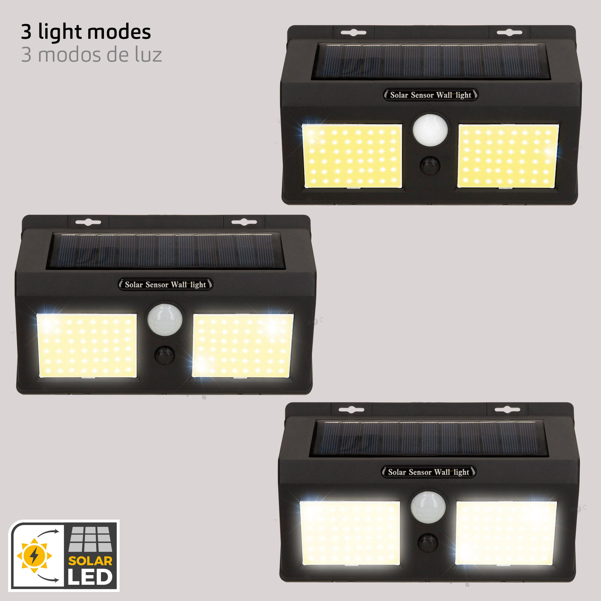 Aktive Set di 6 luci da parete solari a LED da con sensore di movimento 2/7